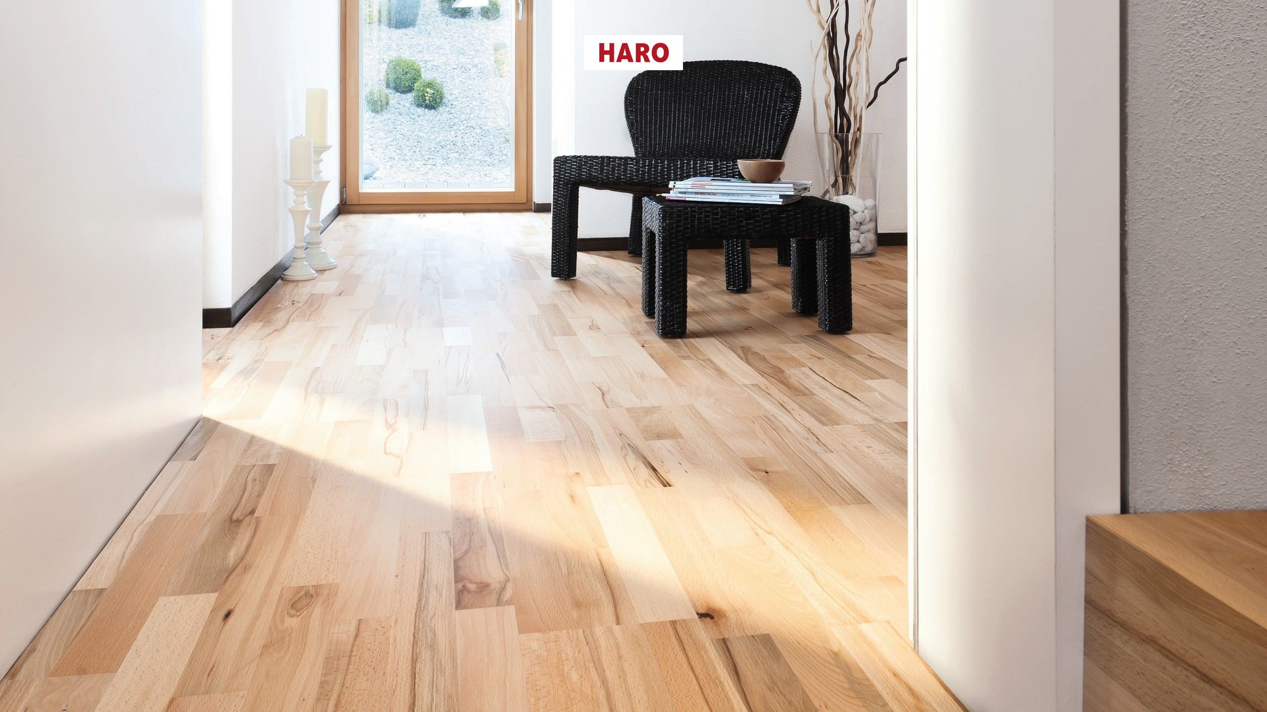 HARO PARQUET 4000 Longstrip Beech steamed Favorit permaDur Top Connect