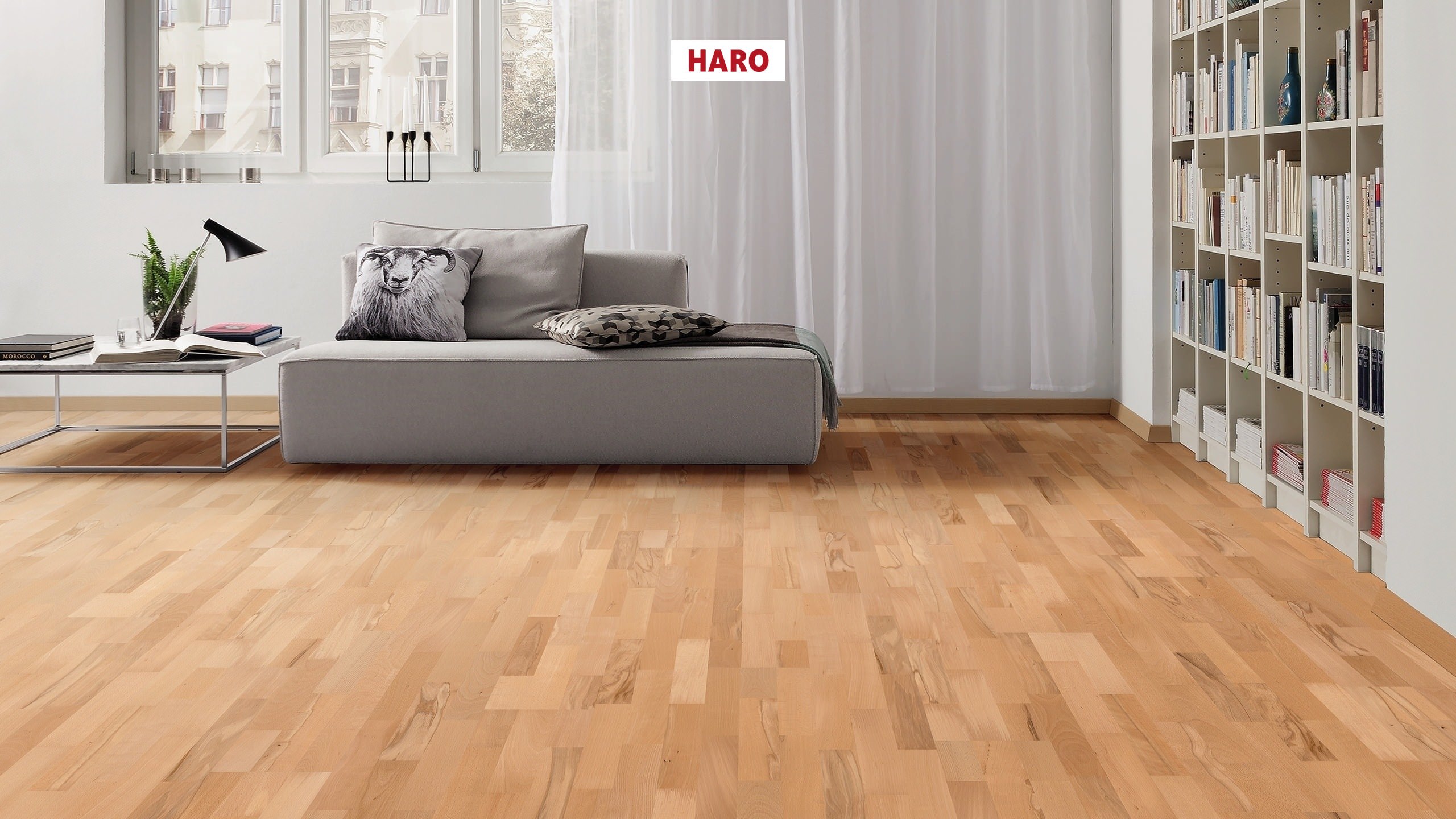 HARO PARQUET 4000 Longstrip Beech steamed Favorit permaDur Top Connect