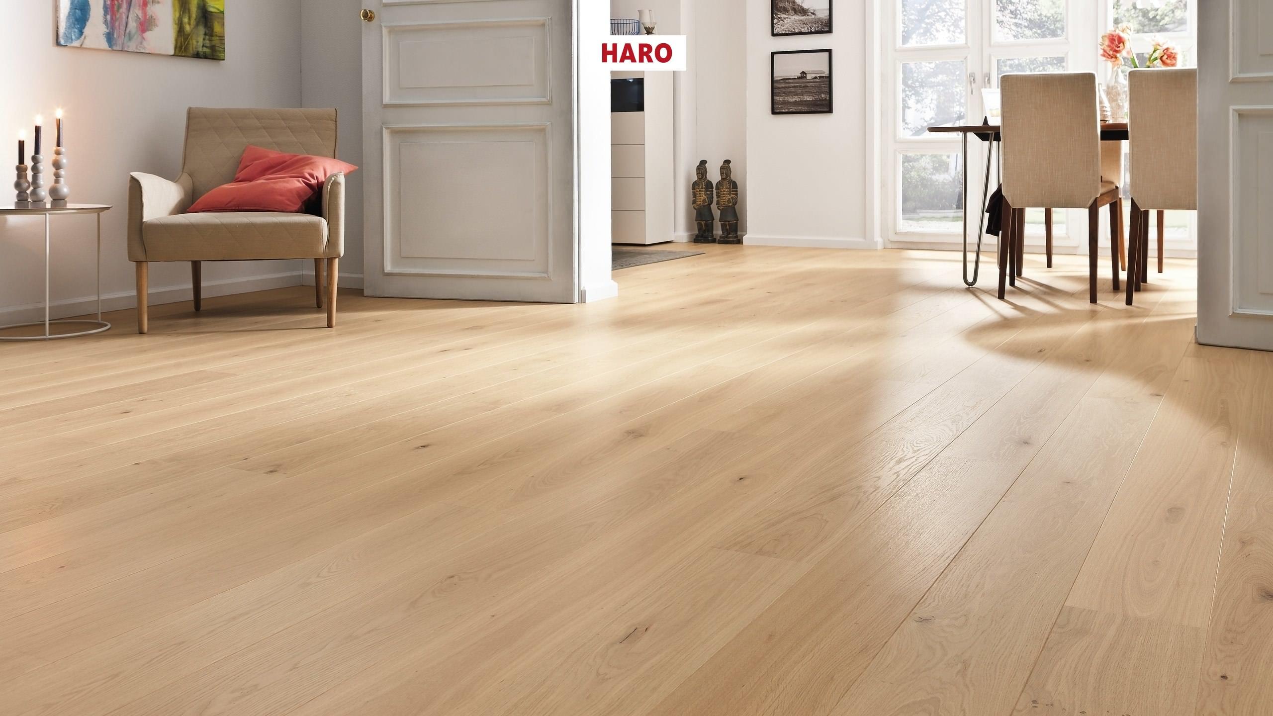 HARO PARQUET 4000 Plank 1-Strip 180 2V Oak Light White Markant brushed permaDur Top Connect