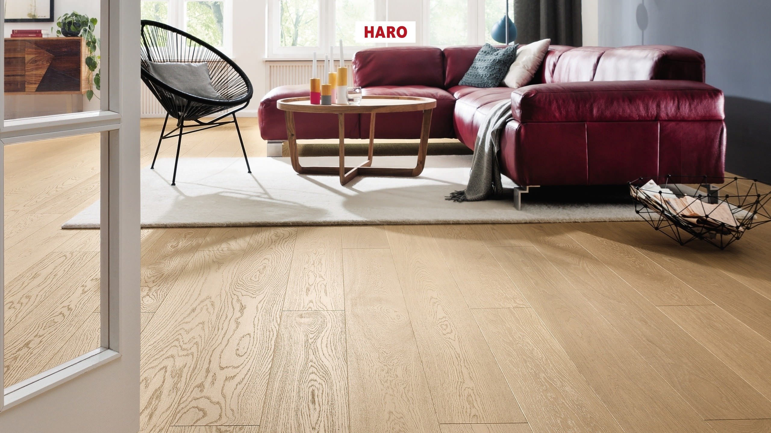 HARO PARQUET 4000 Plank 1-Strip 180 4V Oak Puro White Exclusive brushed naturaLin plus Top Connect