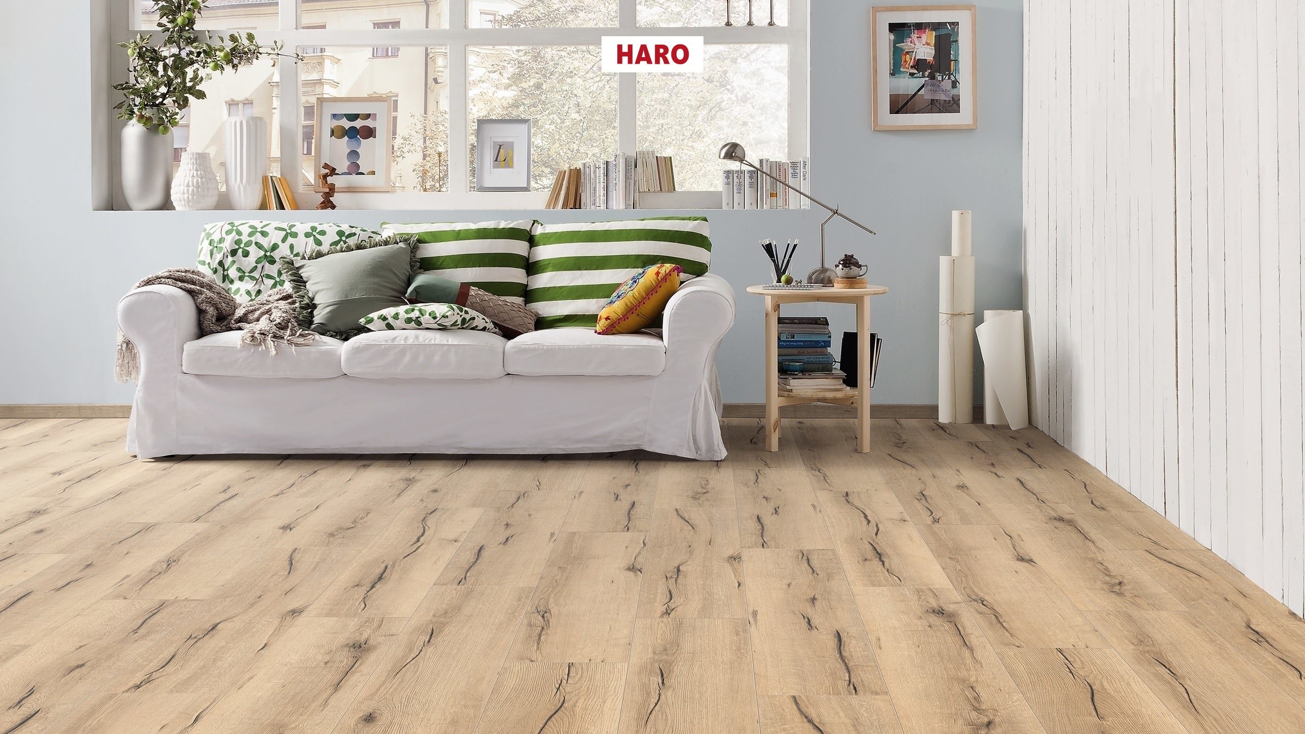 HARO Laminate Floor TRITTY 100 Campus 4V Oak Italica Creme* authentic Top Connect
