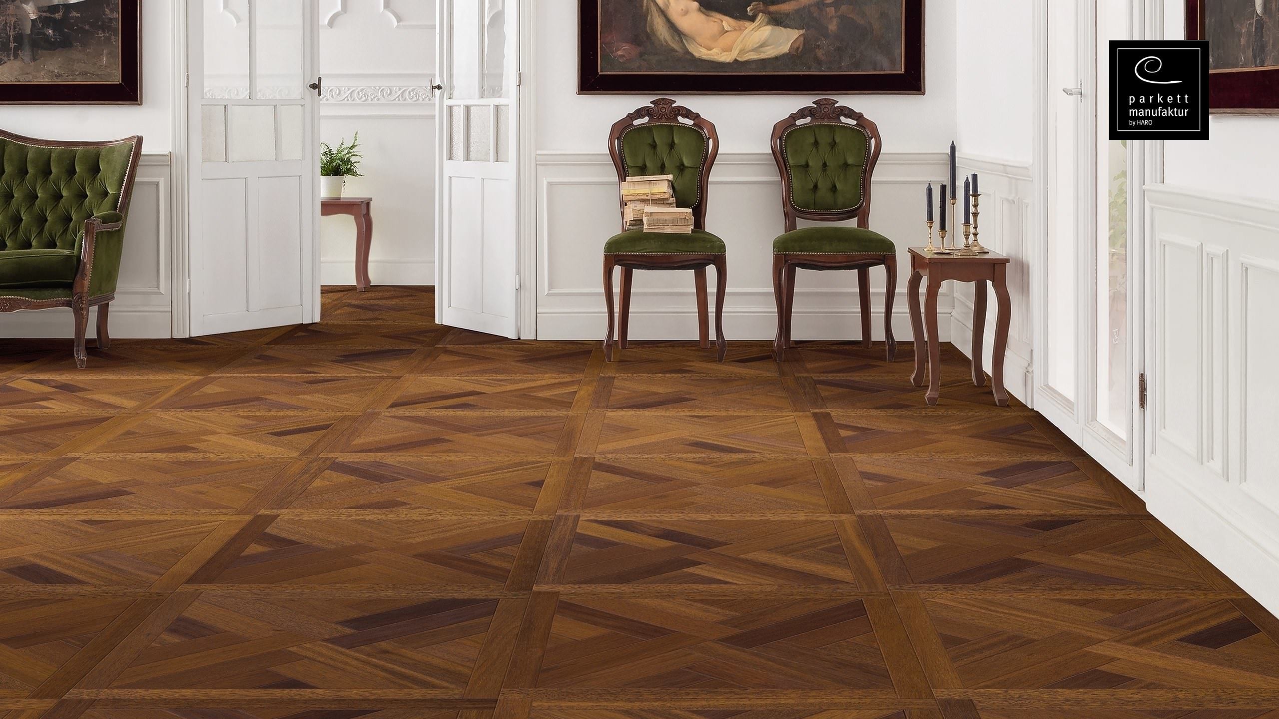 parkettmanufaktur by HARO 18 mm Tiles St. Andrew 4V Merbau oleovera Tongue and Groove