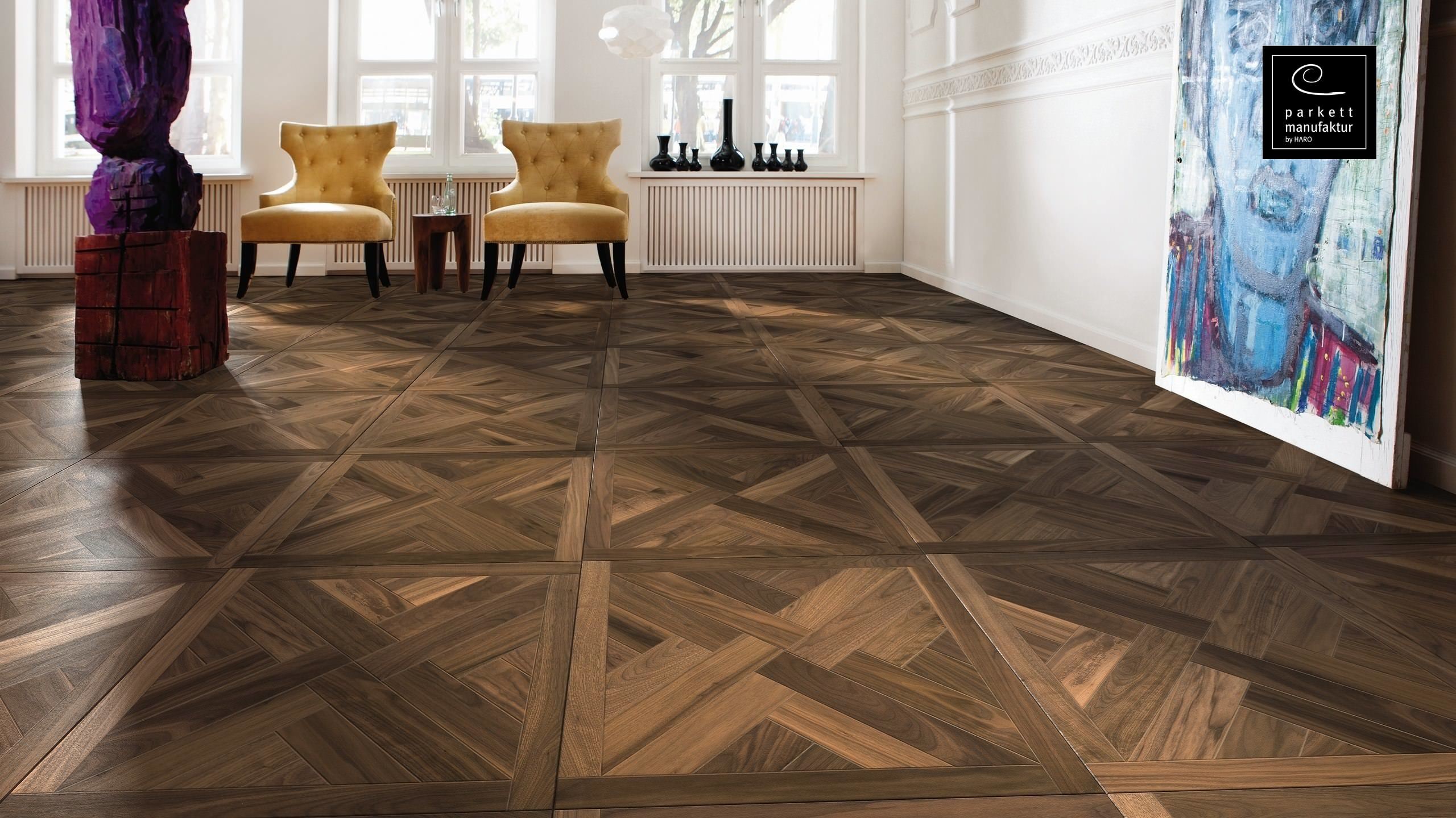 parkettmanufaktur by HARO 18 mm Tiles St. Andrew 4V American Walnut oleovera Tongue and Groove