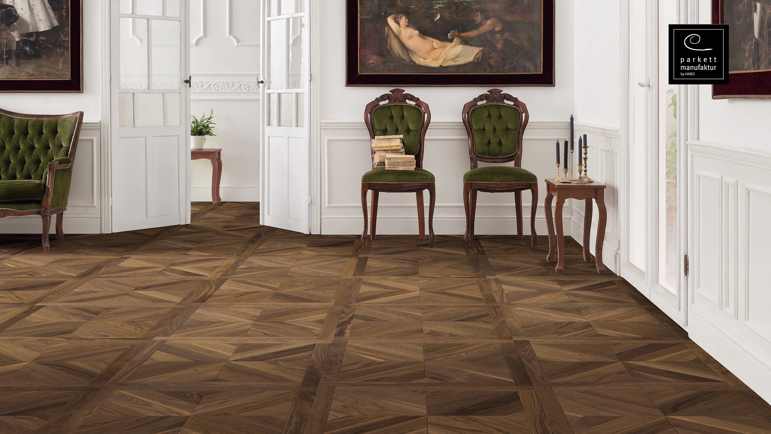 parkettmanufaktur by HARO 18 mm Tiles Central 4V American Walnut oleovera Tongue and Groove