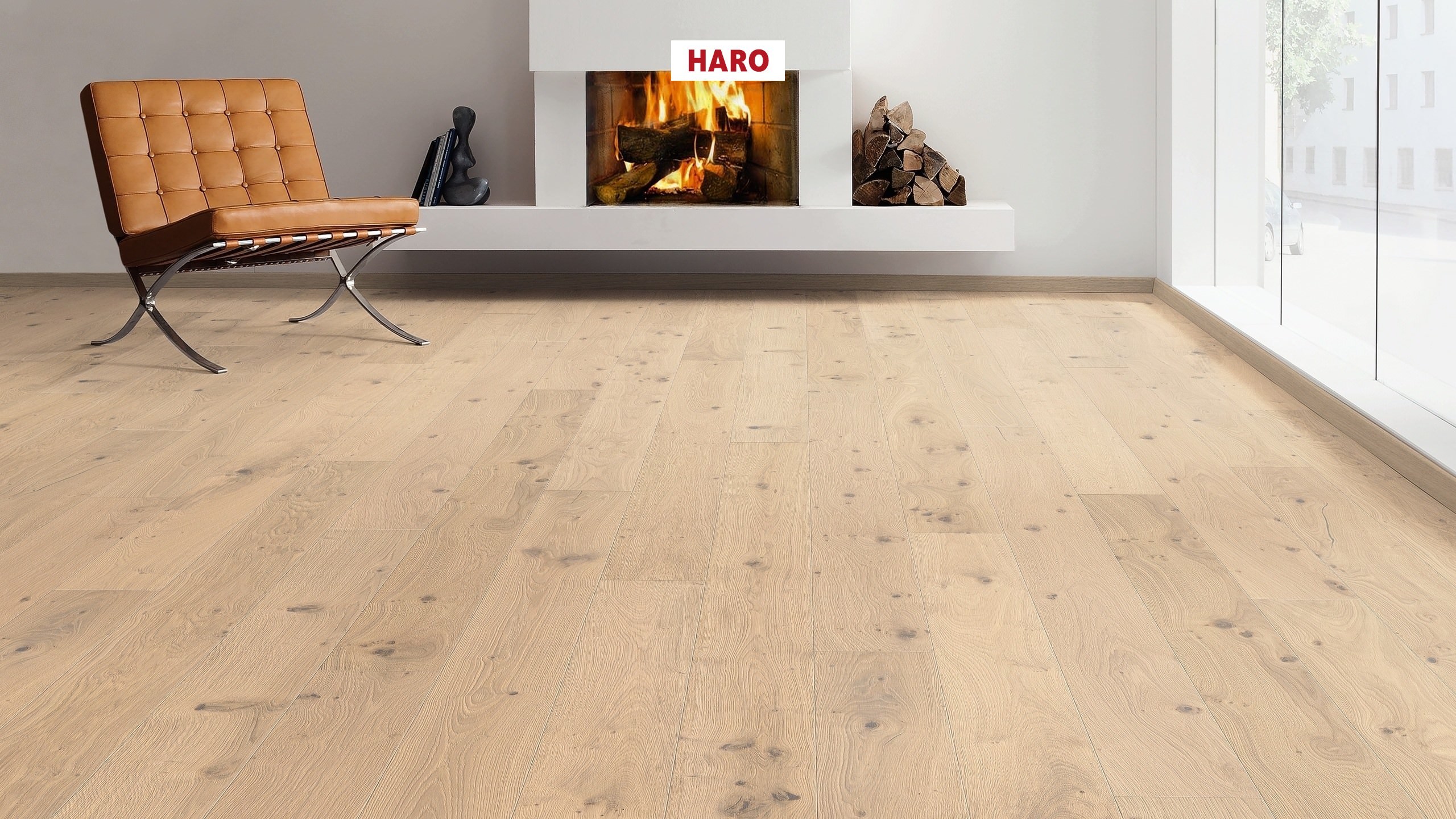 HARO PARQUET 4000 Plank 1-Strip 180 4V Oak Puro White Sauvage retro brushed naturaLin plus Top Connect