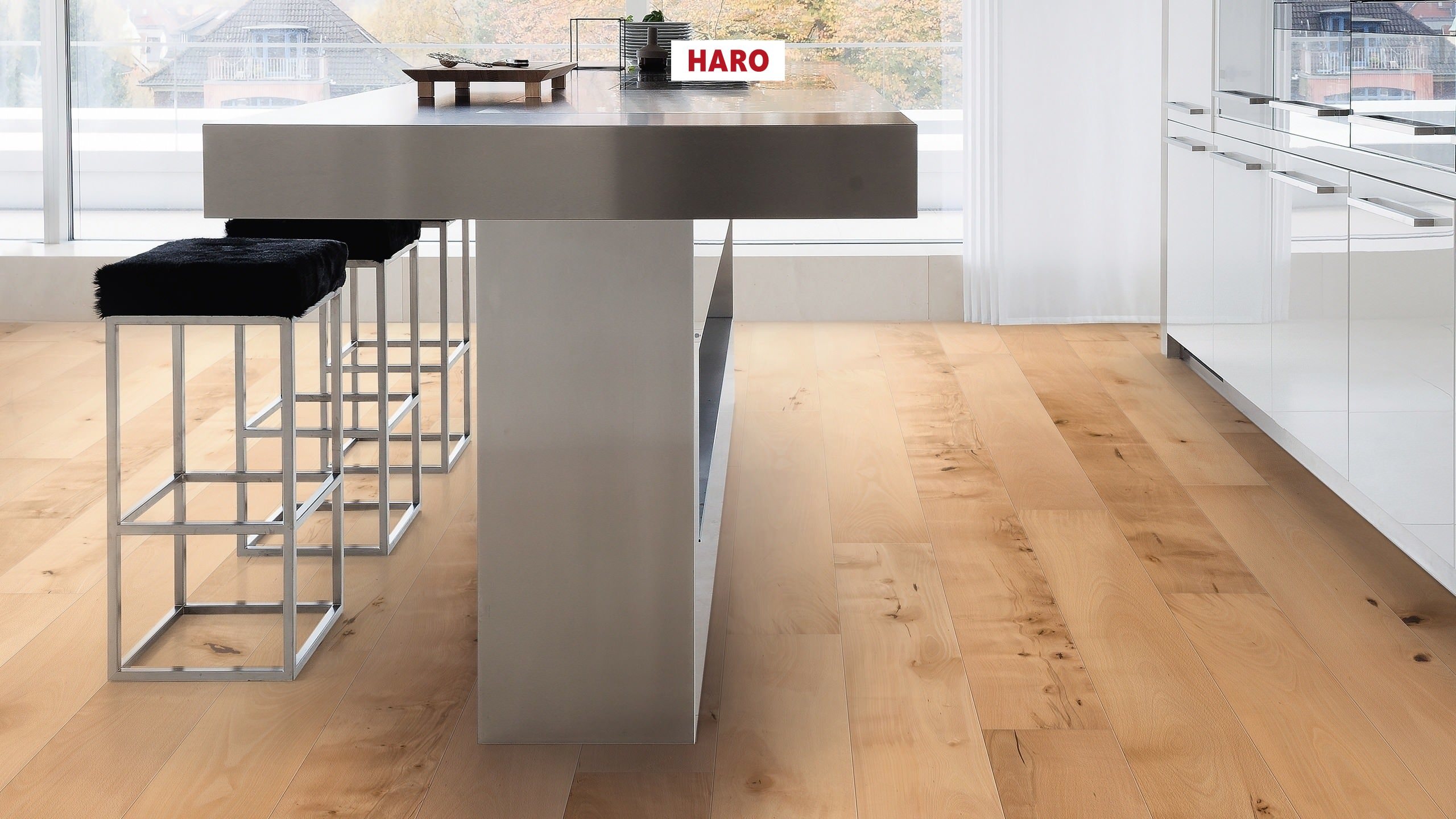HARO PARQUET 4000 Plank 1-Strip 180 4V Beech steamed Universal brushed naturaLin plus Top Connect