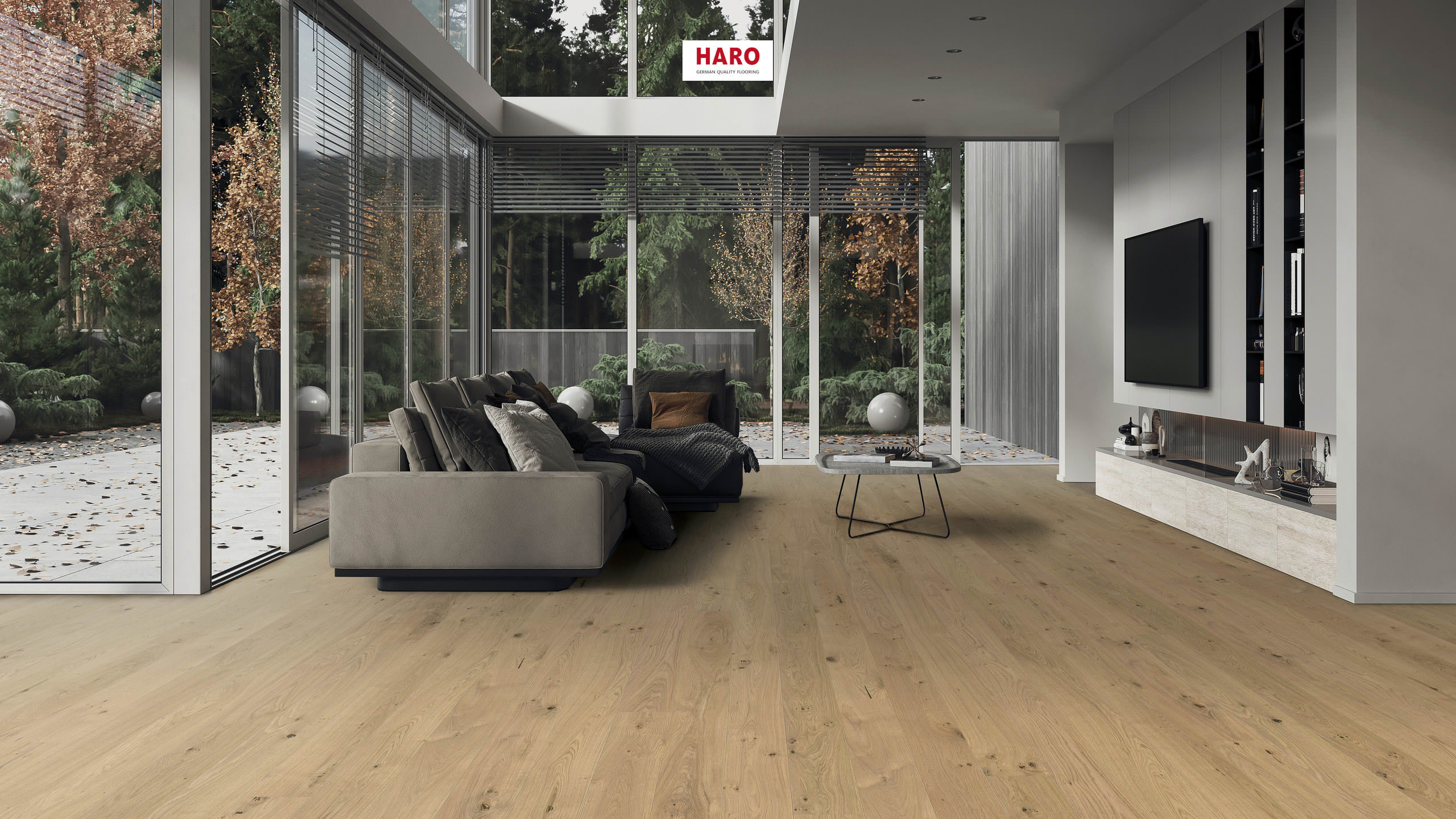 HARO PARQUET 2500 Plank 1-Strip 180 2V Oak Invisible Universal brushed naturaLin plus Top Connect