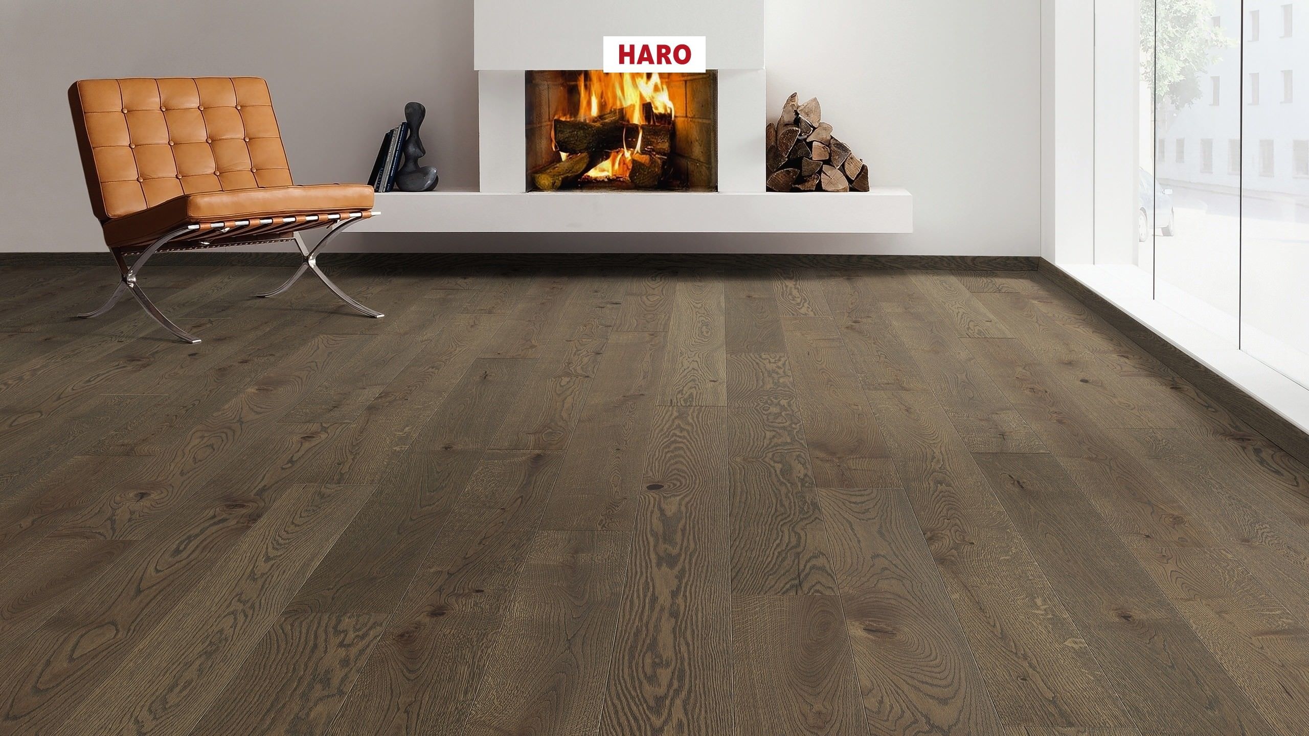 HARO PARQUET 4000 Plank 1-Strip 180 4V Oak Reed Brown Sauvage brushed naturaLin plus Top Connect