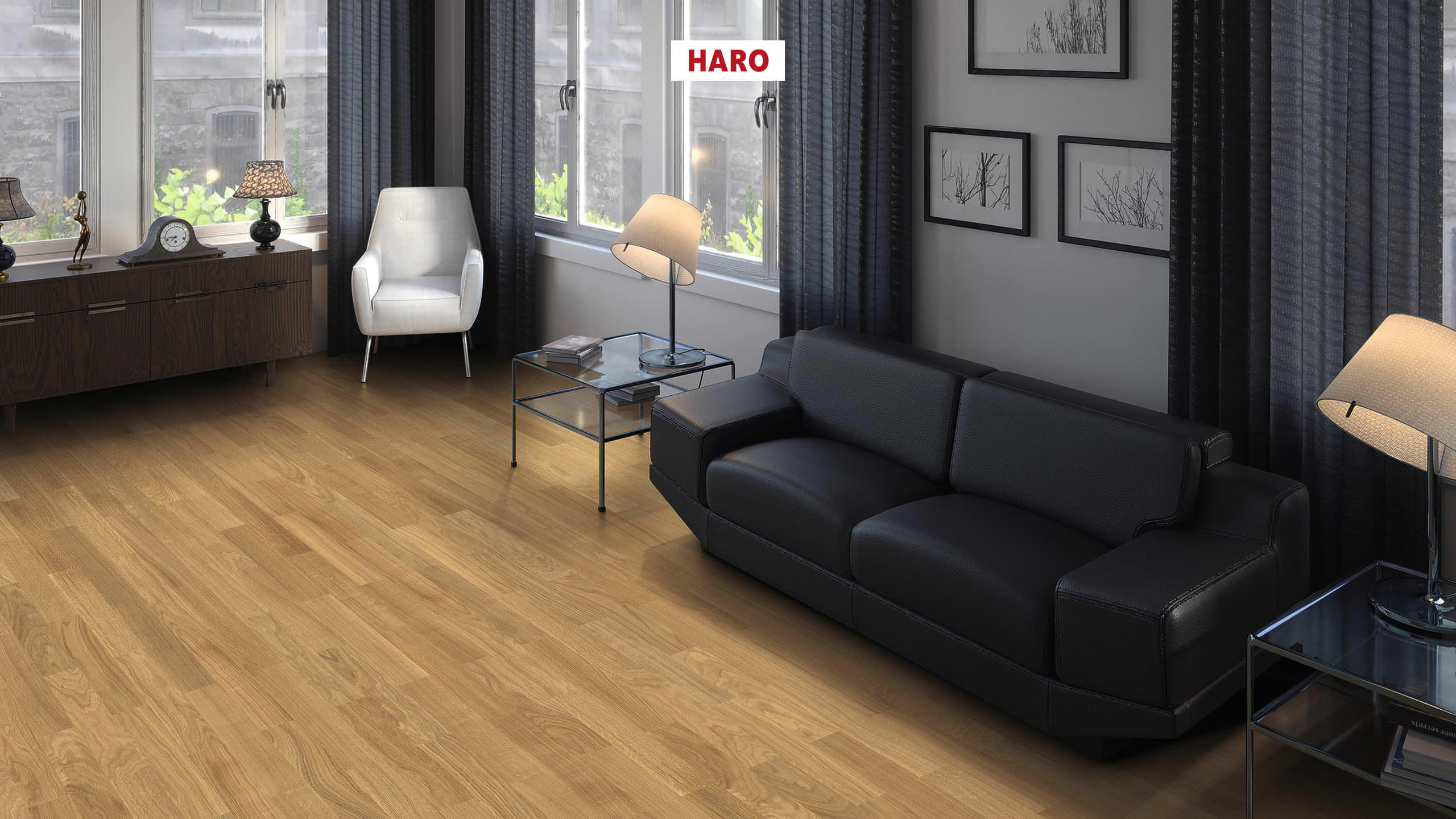 HARO PARQUET 4000 Strip Allegro Oak Invisible Trend brushed naturaLin plus Tongue and Groove