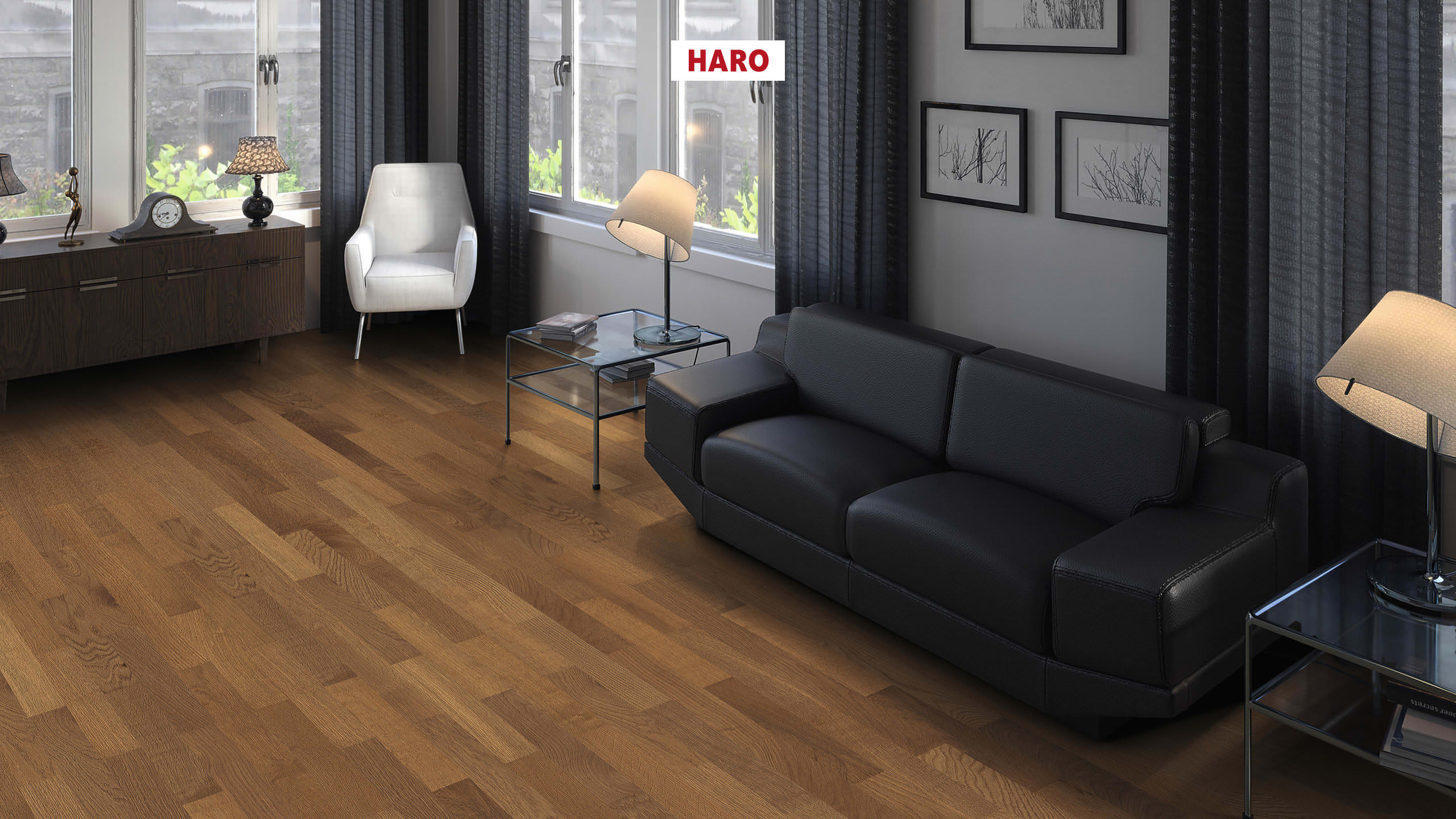 HARO PARQUET 4000 Strip Allegro Amber Oak brushed naturaLin plus Tongue and Groove