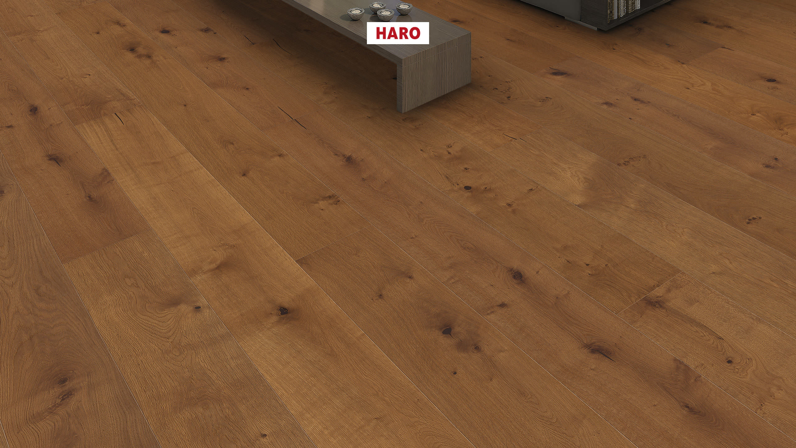 HARO PARQUET 4000 Plank 1-Strip Plaza 240 4V Amber Oak Sauvage brushed naturaDur Top Connect