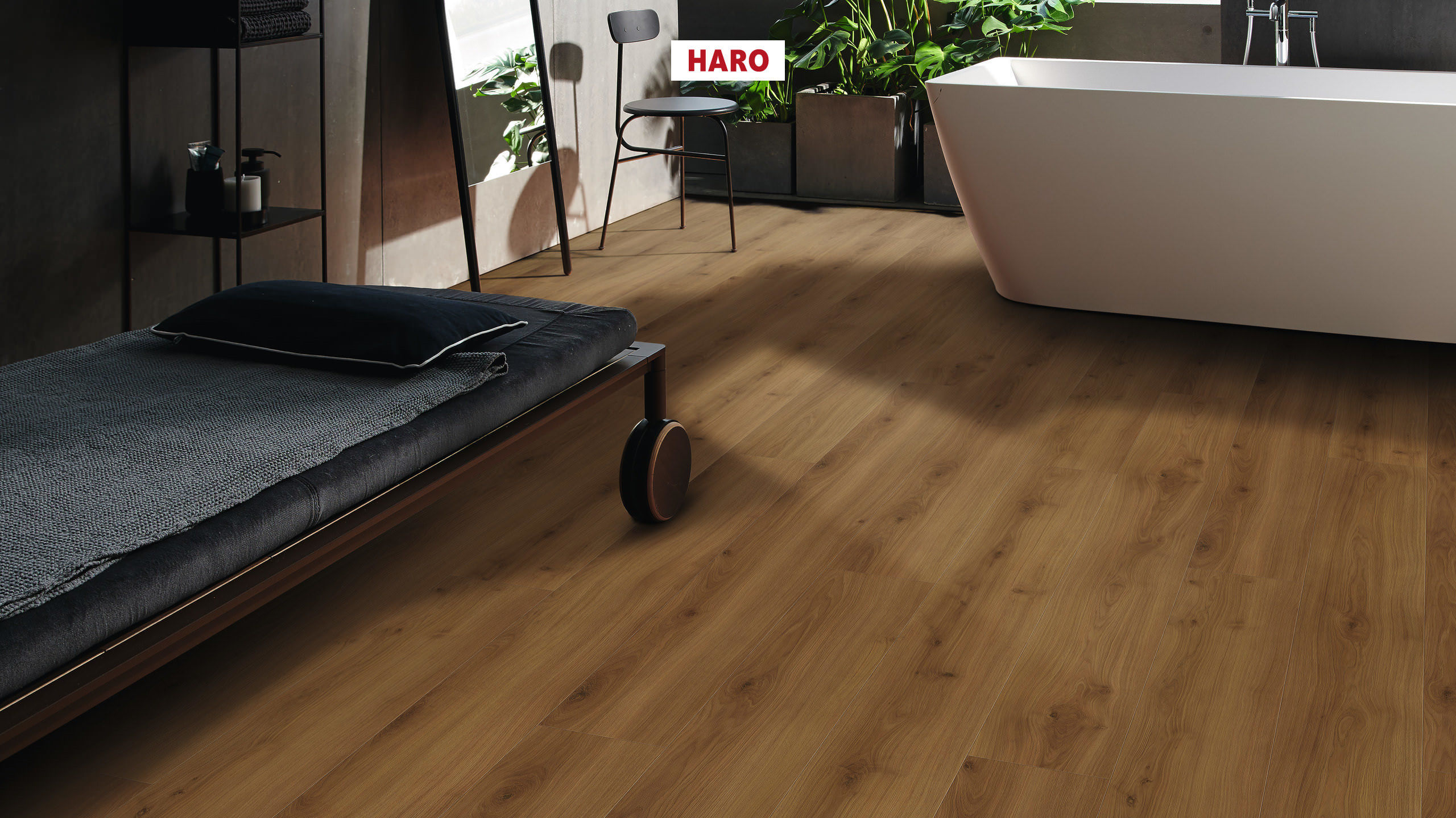 HARO Laminate Floor TRITTY 100 Gran Via 4V Oak Emilia Amber* authentic soft Top Connect