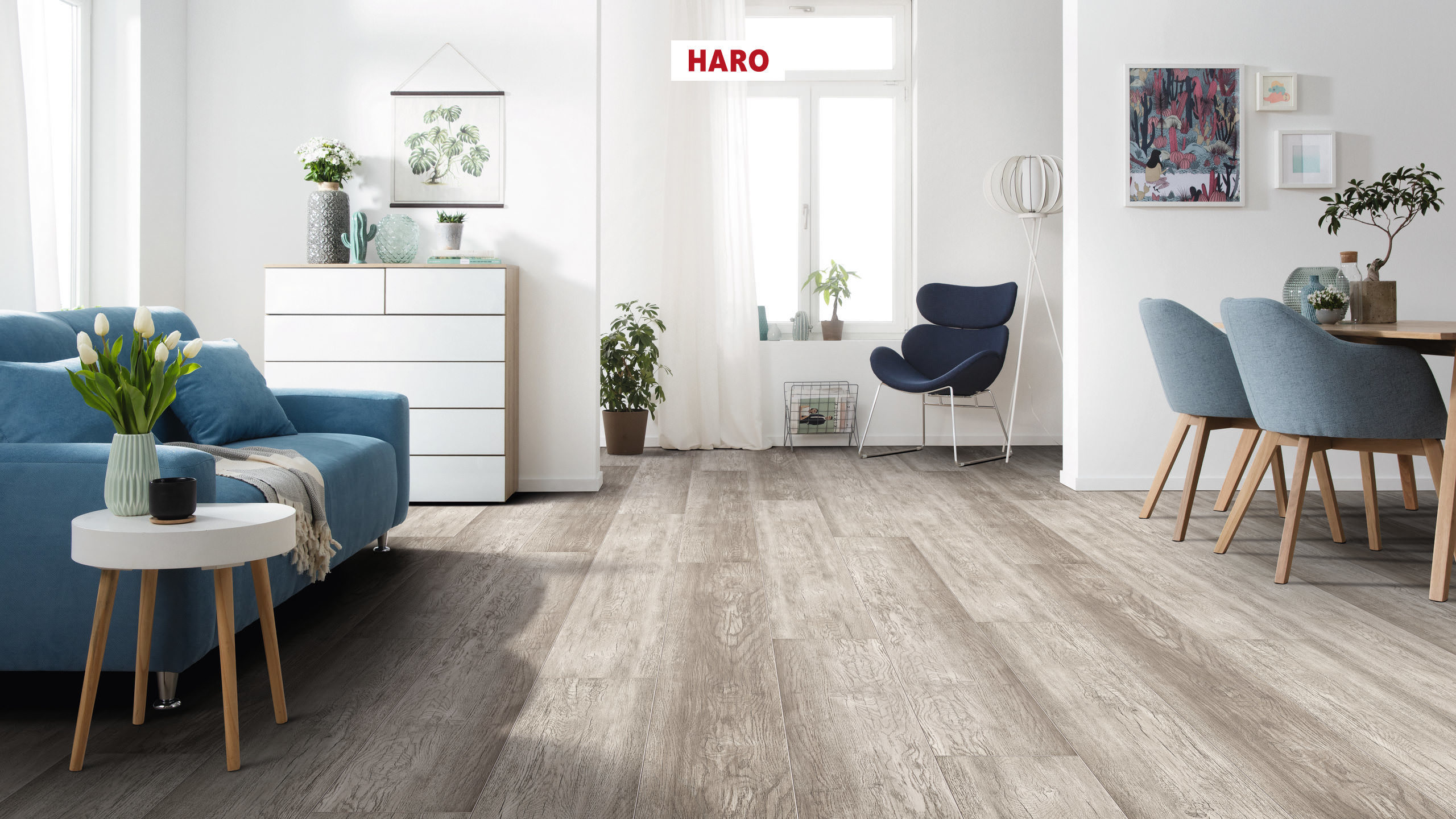 DISANO by HARO ClassicAqua Plank 1-Strip XL 4V Country Oak Grey* rustic textured Top Connect