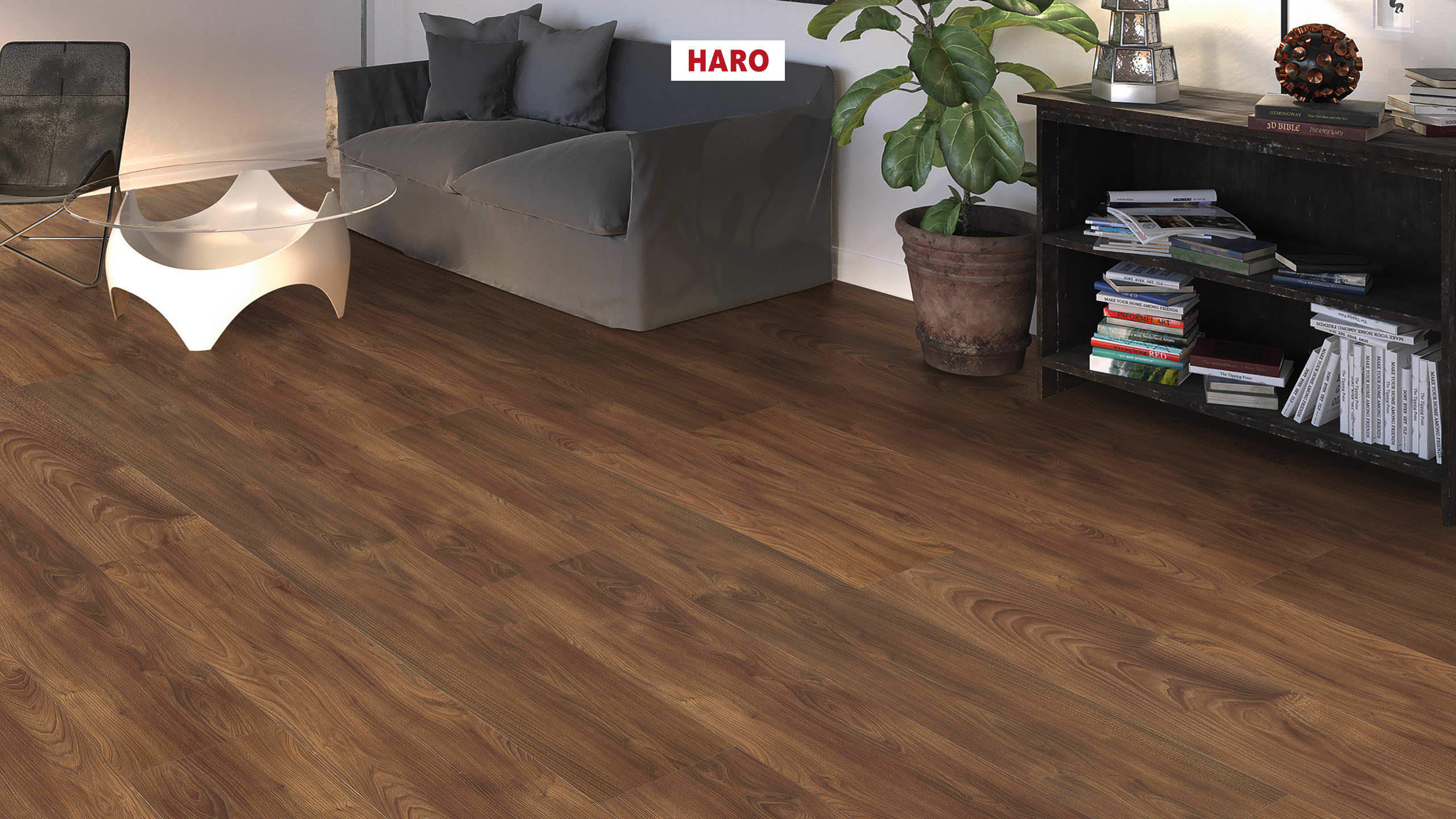 HARO Laminate Floor TRITTY 100 Gran Via 4V Walnut Vario* authentic soft Top Connect