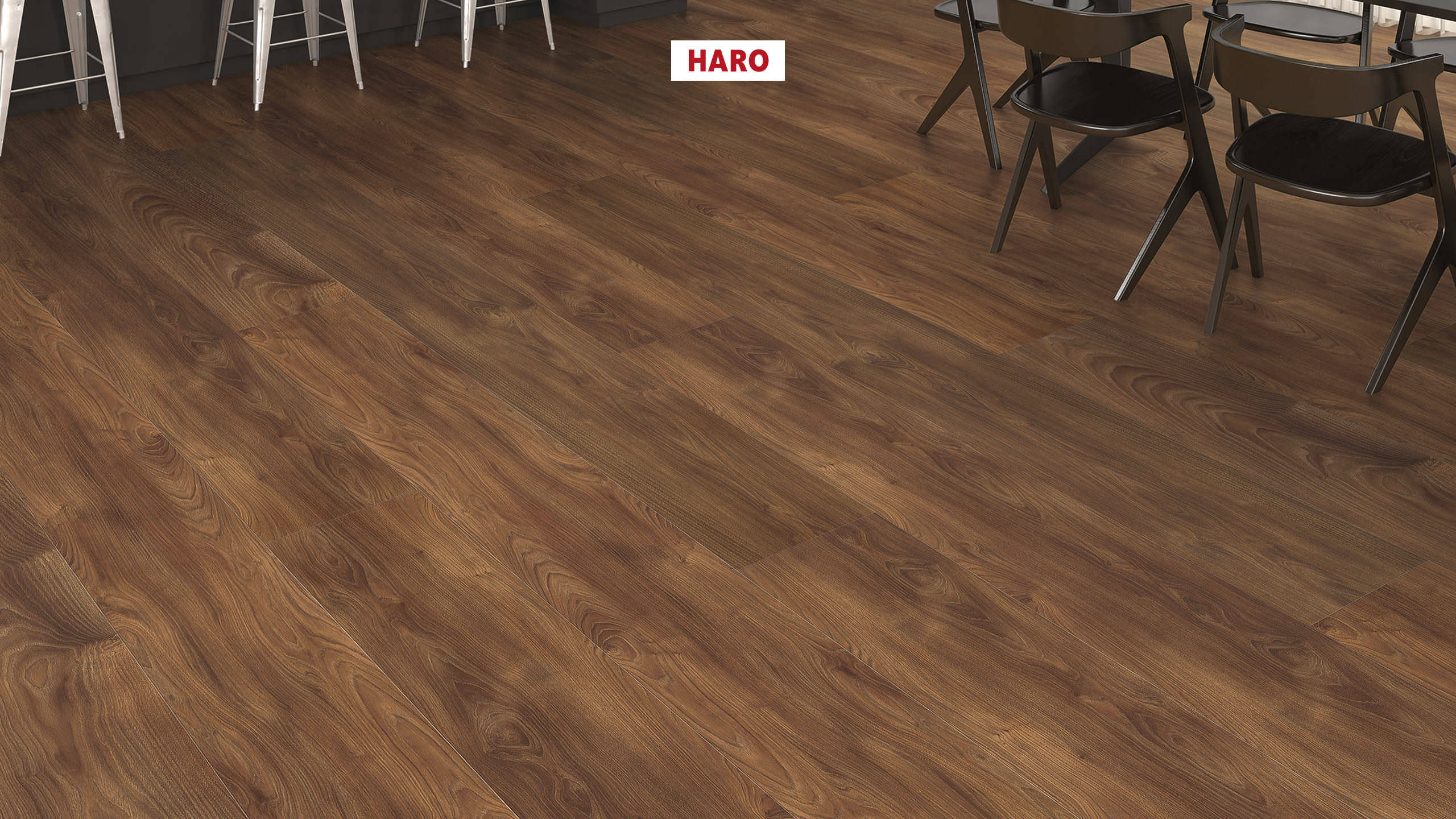 HARO Laminate Floor TRITTY 200 Aqua Gran Via 4V Walnut Vario* authentic soft Silent CT Top Connect