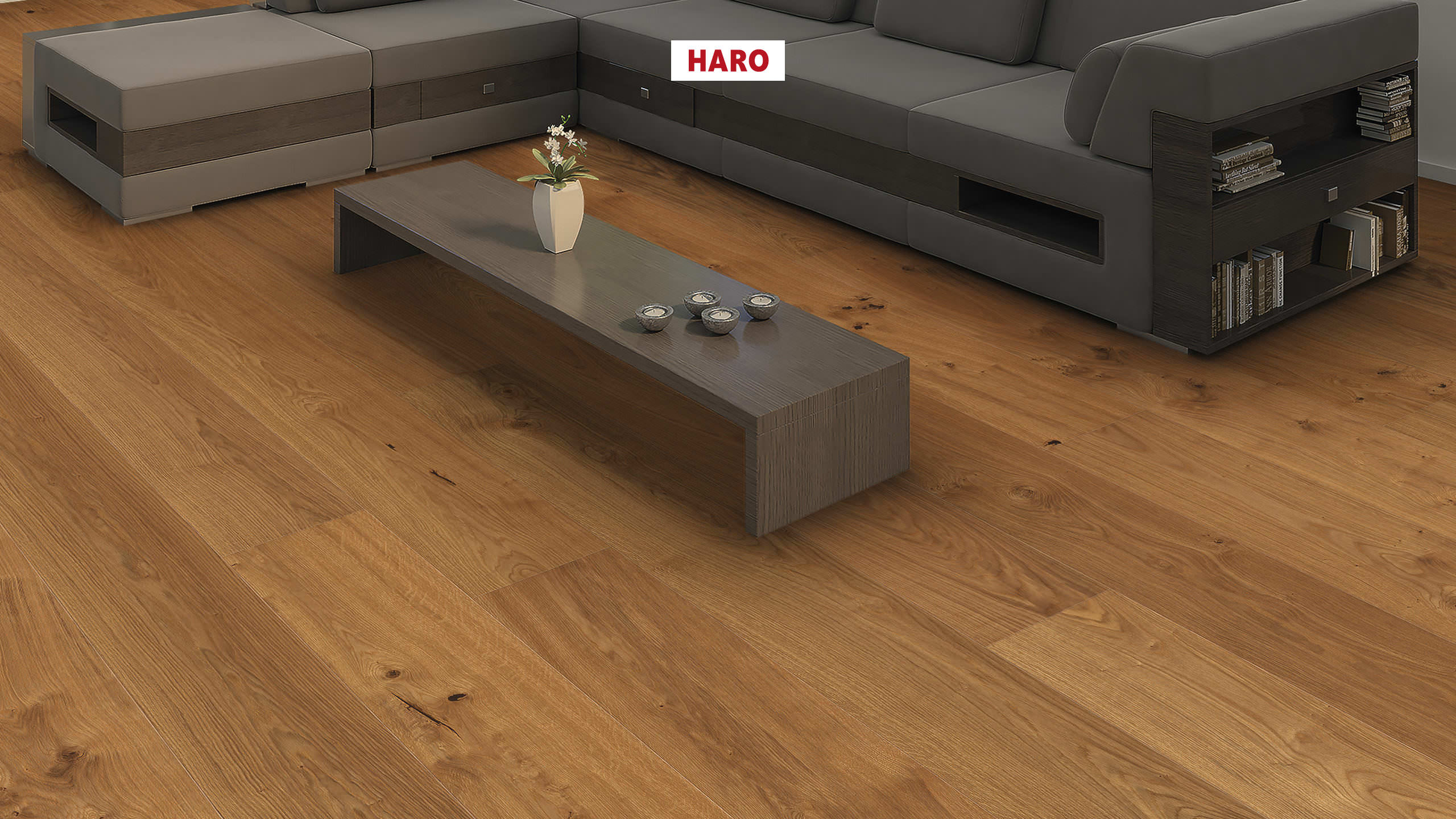 HARO PARQUET 12 mm Plank 1-Strip XL 4V Oak München brushed naturaLin plus Top Connect