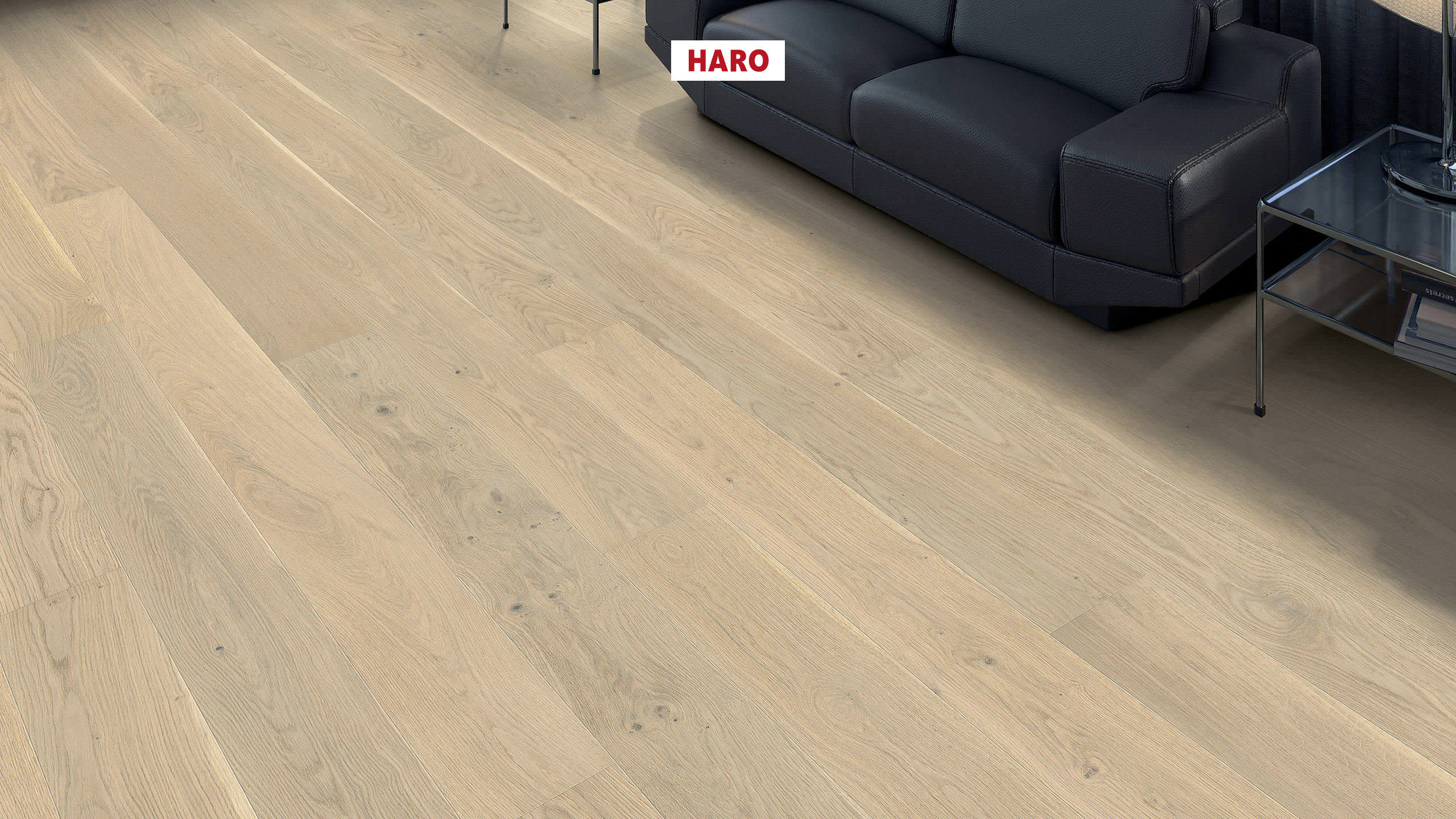 HARO PARQUET 4000 Plank 1-Strip 180 4V Oak Light White Country brushed naturaDur Top Connect