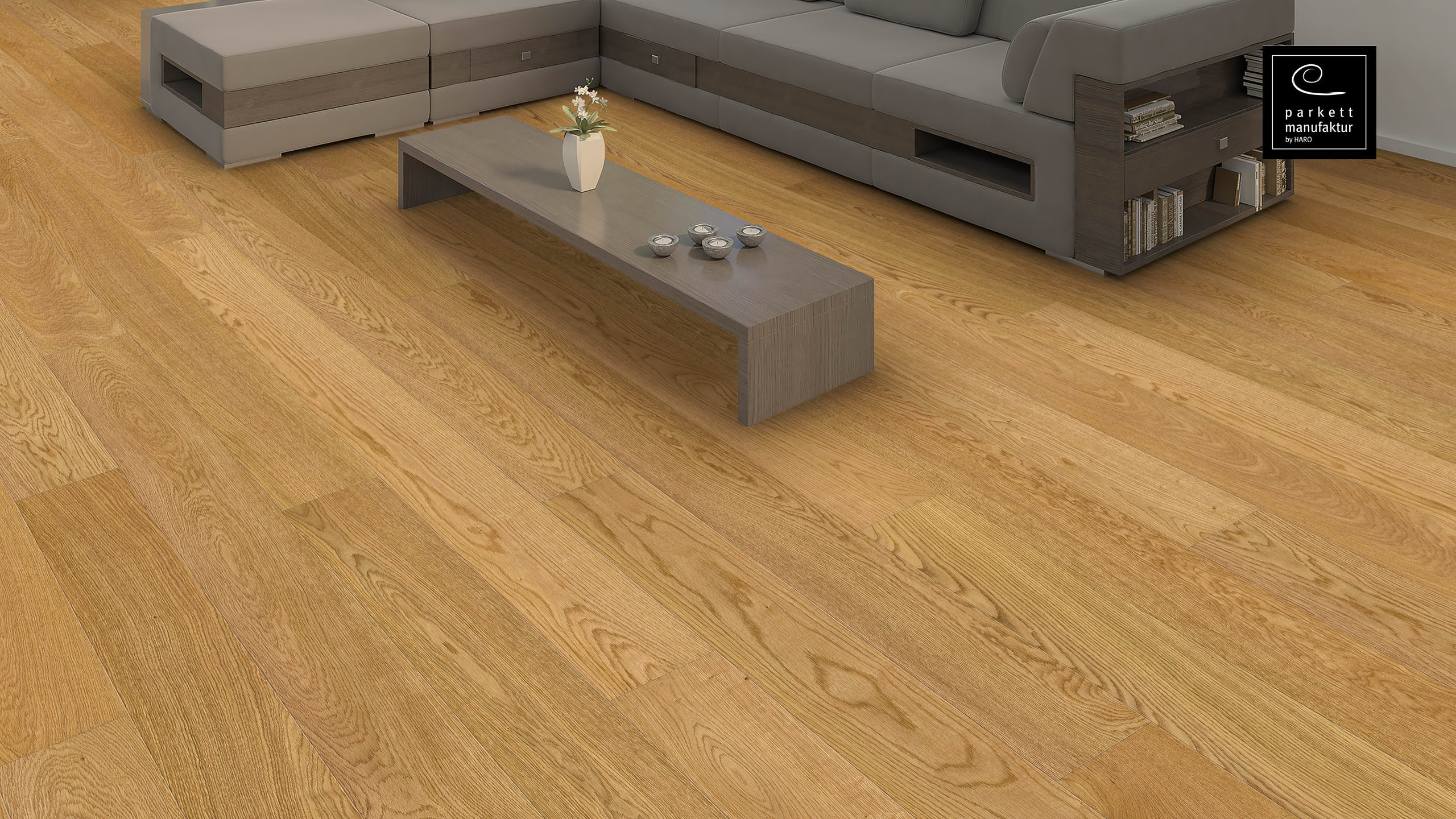 parkettmanufaktur by HARO 4000 Plank 1-Strip 4V Oak Selectiv deep brushed oleovera Top Connect