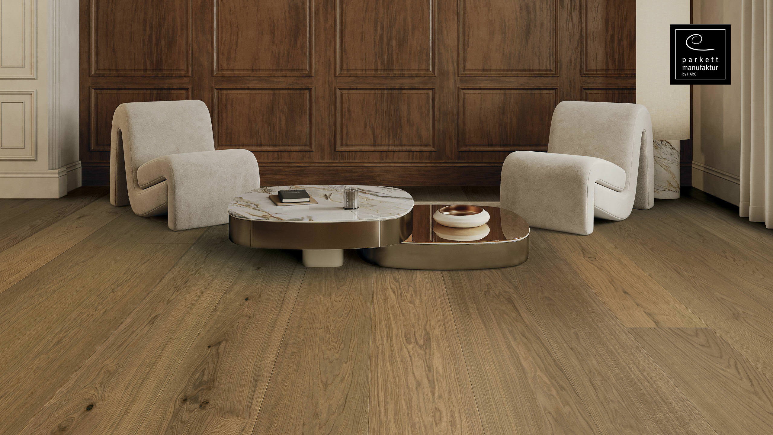 parkettmanufaktur by HARO 6000 Plank 1-Strip XL 4V Oak Selectiv brushed oleovera Tongue and Groove