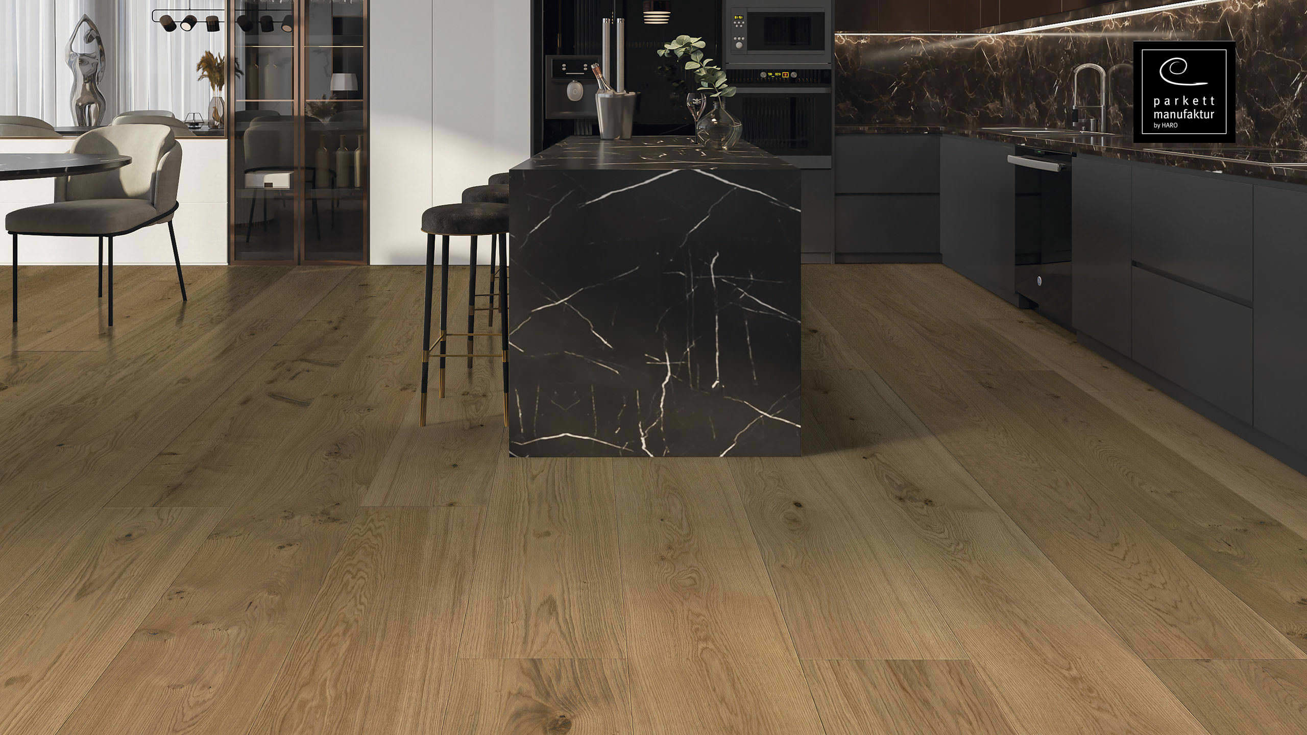 parkettmanufaktur by HARO 6000 Plank 1-Strip XL 4V Oak Expressiv brushed oleovera Tongue and Groove