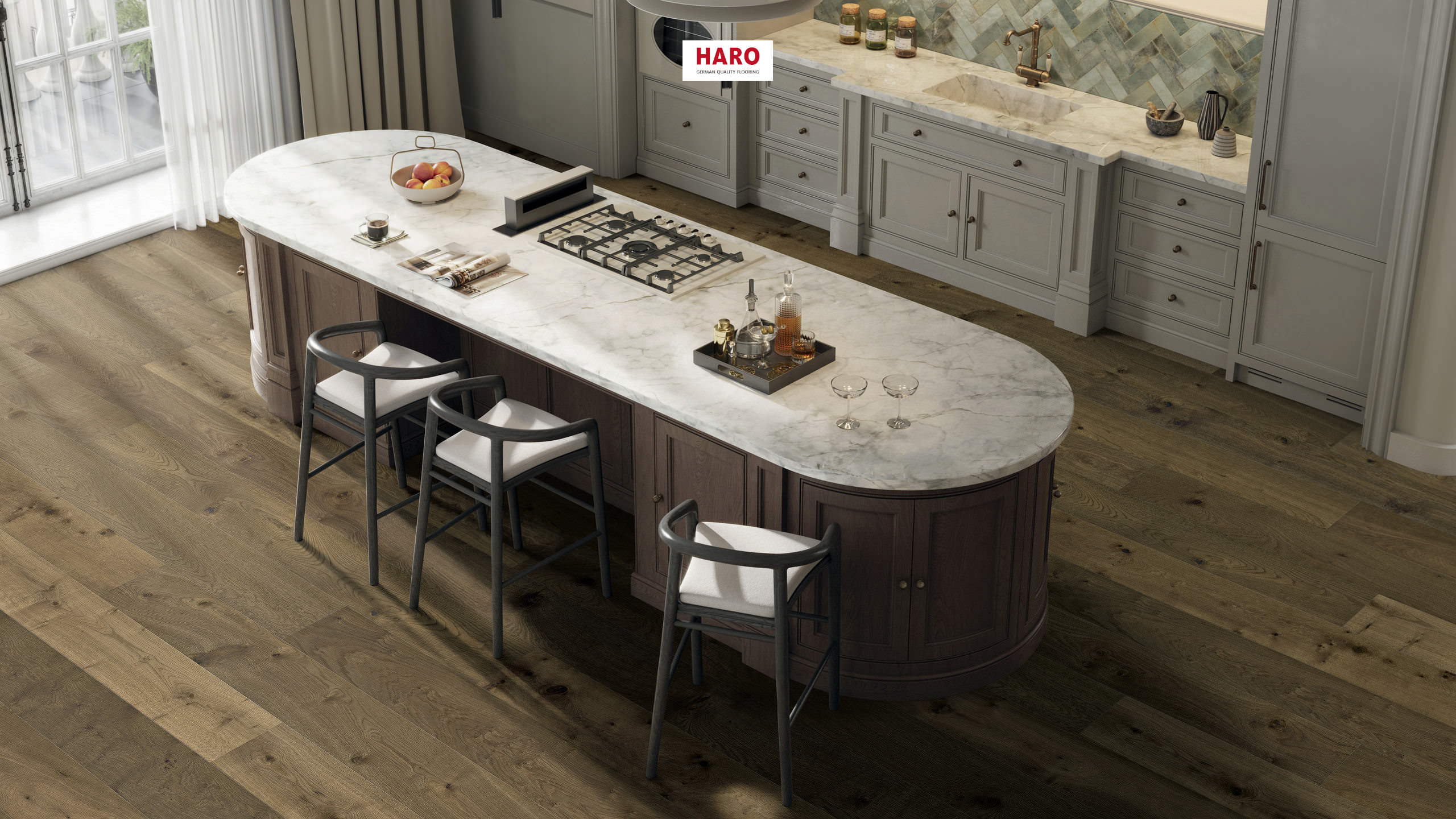 HARO PARQUET 4000 Plank 1-Strip 180 4V Fumed Oak Sauvage scraped naturaLin plus Top Connect