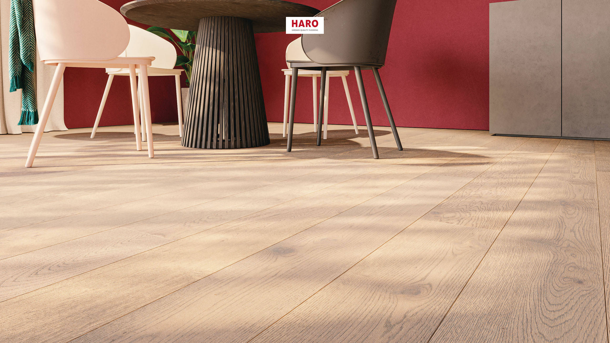 HARO Parquet 4000 Plank 1-Strip 180 4V Oak Tobacco Grey natural retro brushed natural oil Finish Top Connect