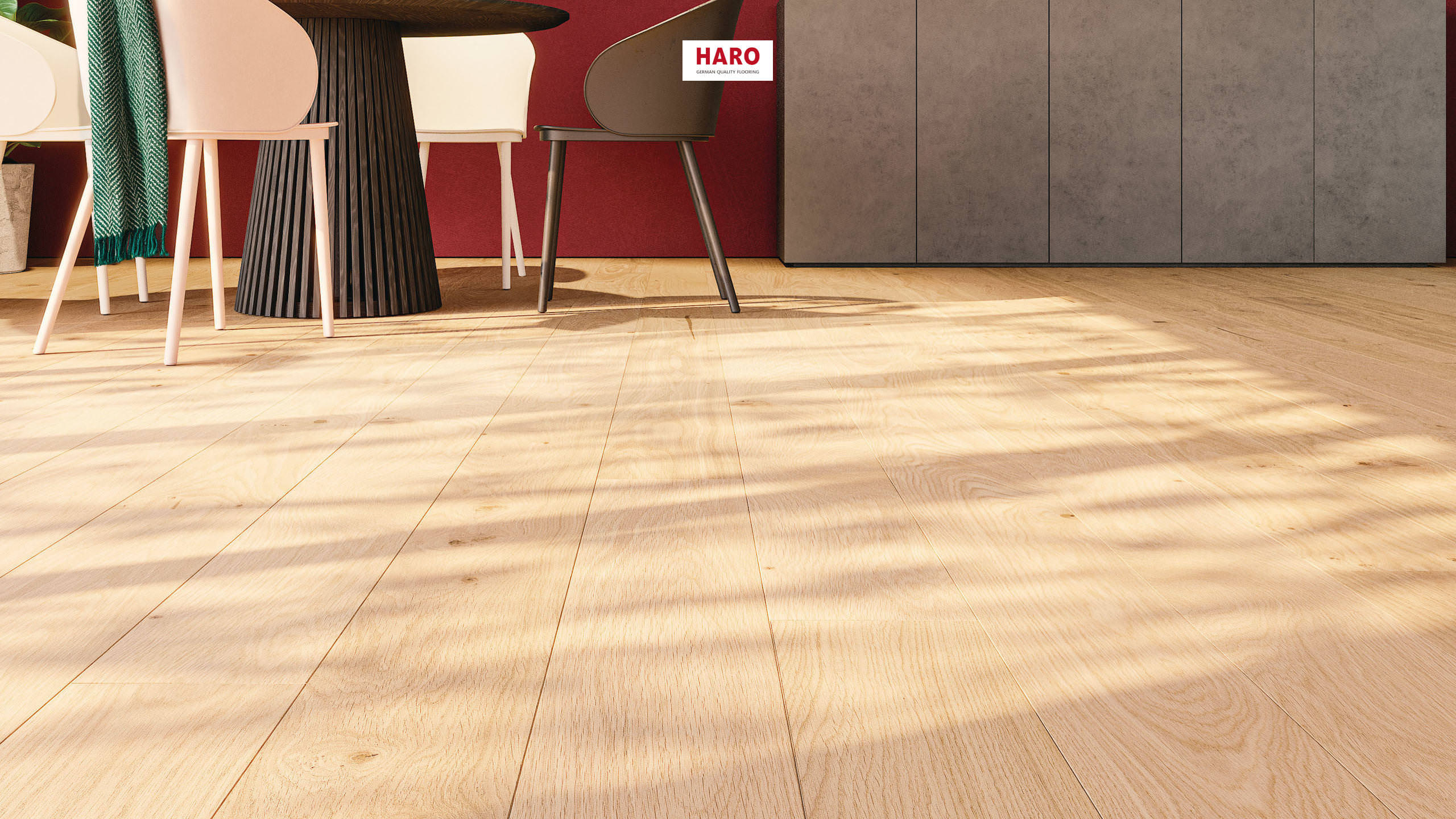 HARO Parquet 4000 1900 mm Plank 1-Strip 180 4V Oak Light natural brushed matt prefinished Top Connect