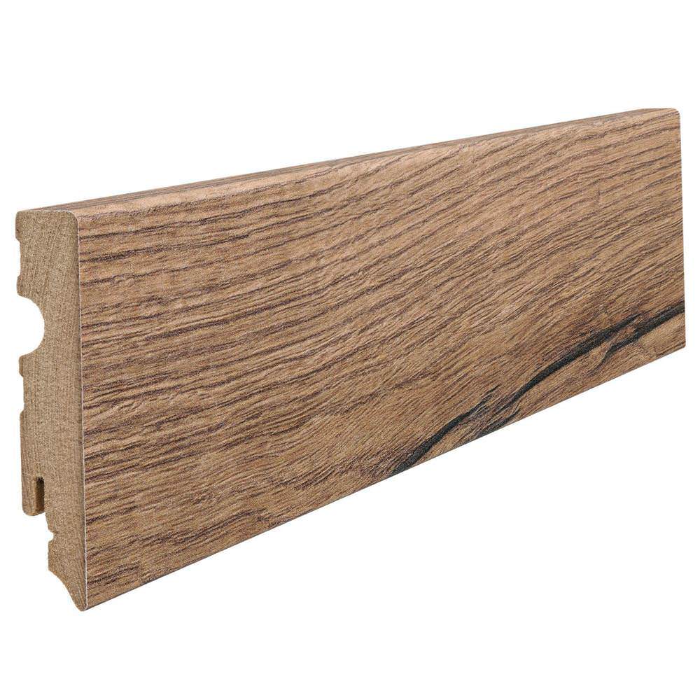 Zócalo insertable 15 x 80 mm cubo 2,2 m, MDF con lámina decorativa Roble italica natur*