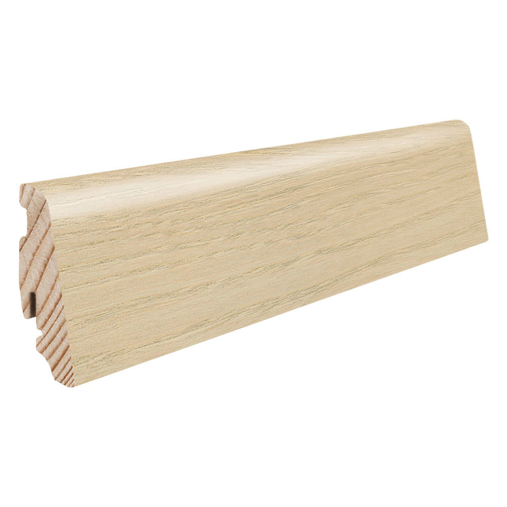 Zócalo insertable 19 x 58 mm 2,2 m, chapado con tratamiento al aceite Fresno blanco luz