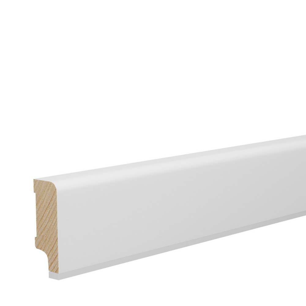 Zócalo insertable 16 x 40 mm liso 2,4m, laminado strong, aspecto mate blanco
