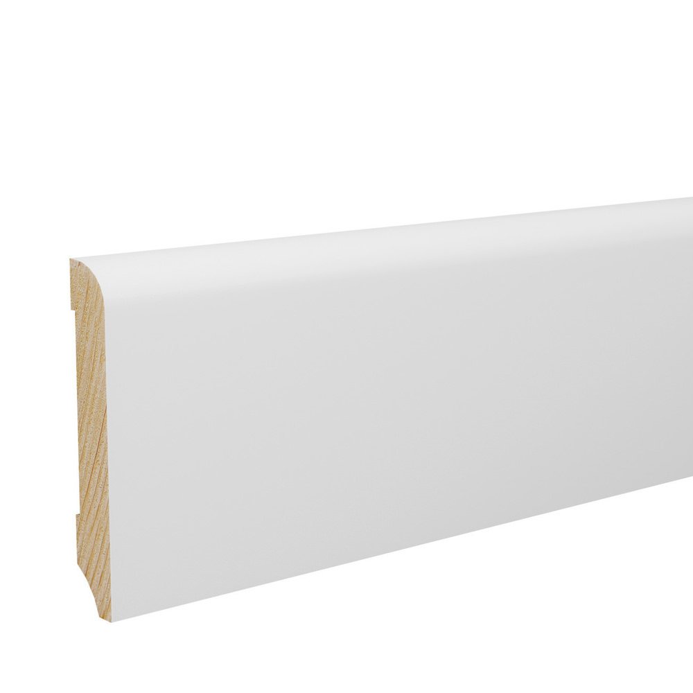 Zócalo insertable 10 x 70 mm liso 2,4m, laminado strong, aspecto mate blanco