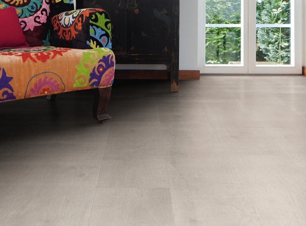 HARO Suelo laminado TRITTY 100 Campus 4V Roble Bergamo gris plata* authentic soft Silent CT Top Connect