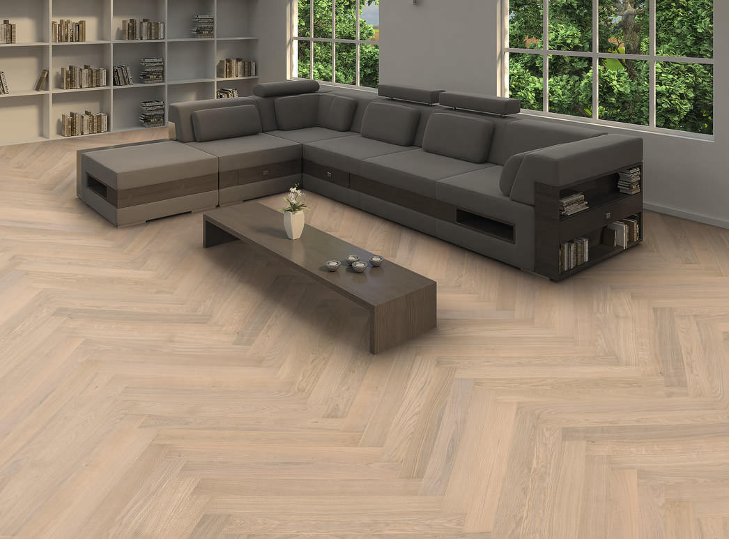 parkettmanufaktur by HARO 4000 Lama Prestige Roble blanco Selectiv cepillado oleovera Ranura & lengüeta