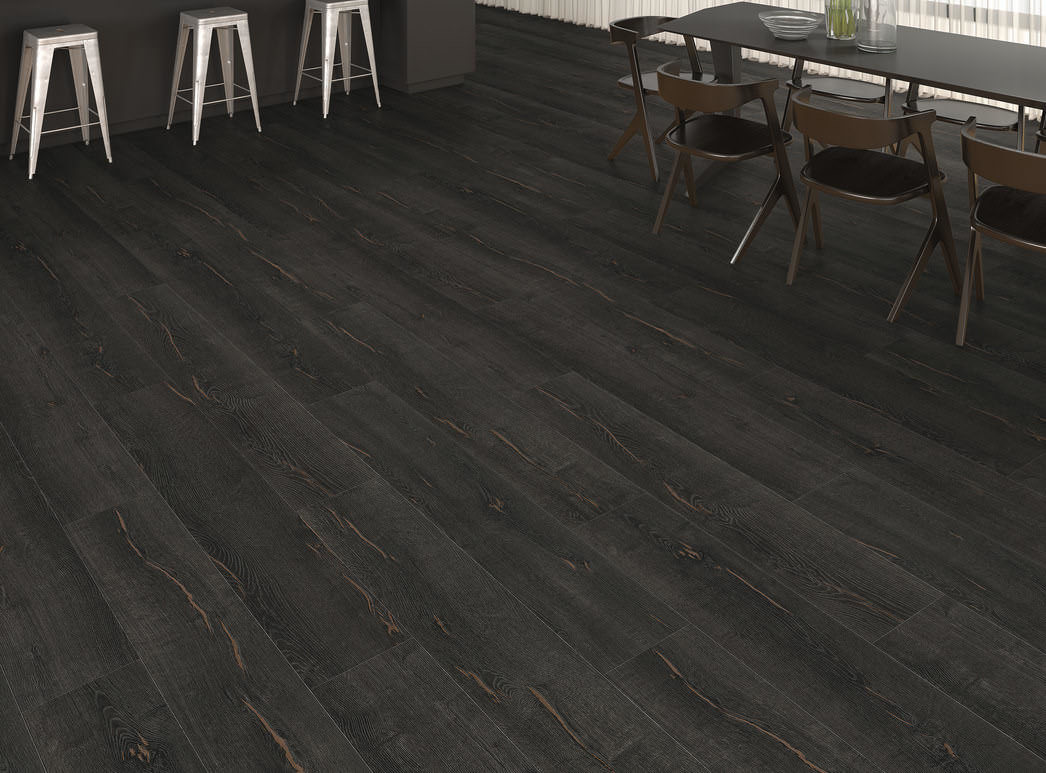 HARO Suelo laminado TRITTY 200 Aqua 1-lama 4V Roble Metallic negro* authentic Silent CT Top Connect