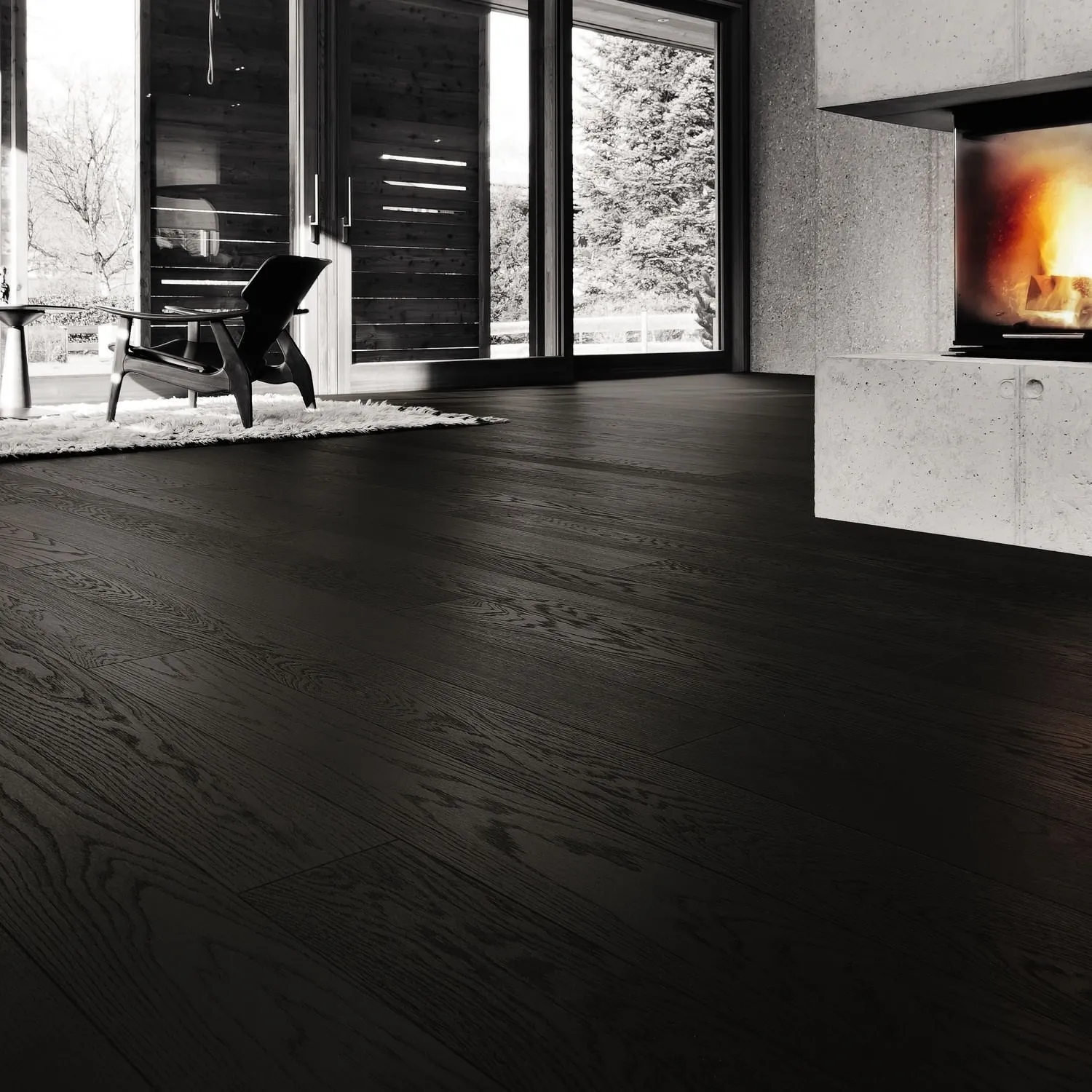 Produktbild 3 1-lama 4V Roble negro carbón Selectiv cepillado
