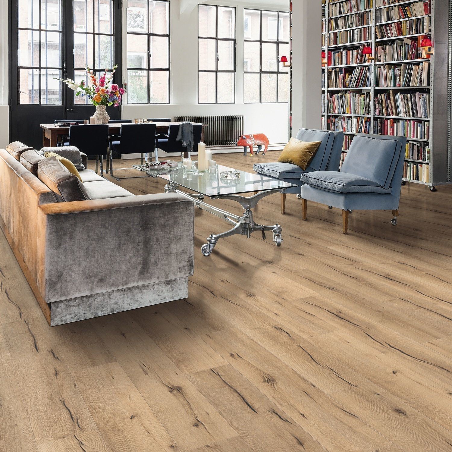 HARO Suelo laminado TRITTY 90 1-lama 4V Roble italica creme* authentic Silent CT Top Connect