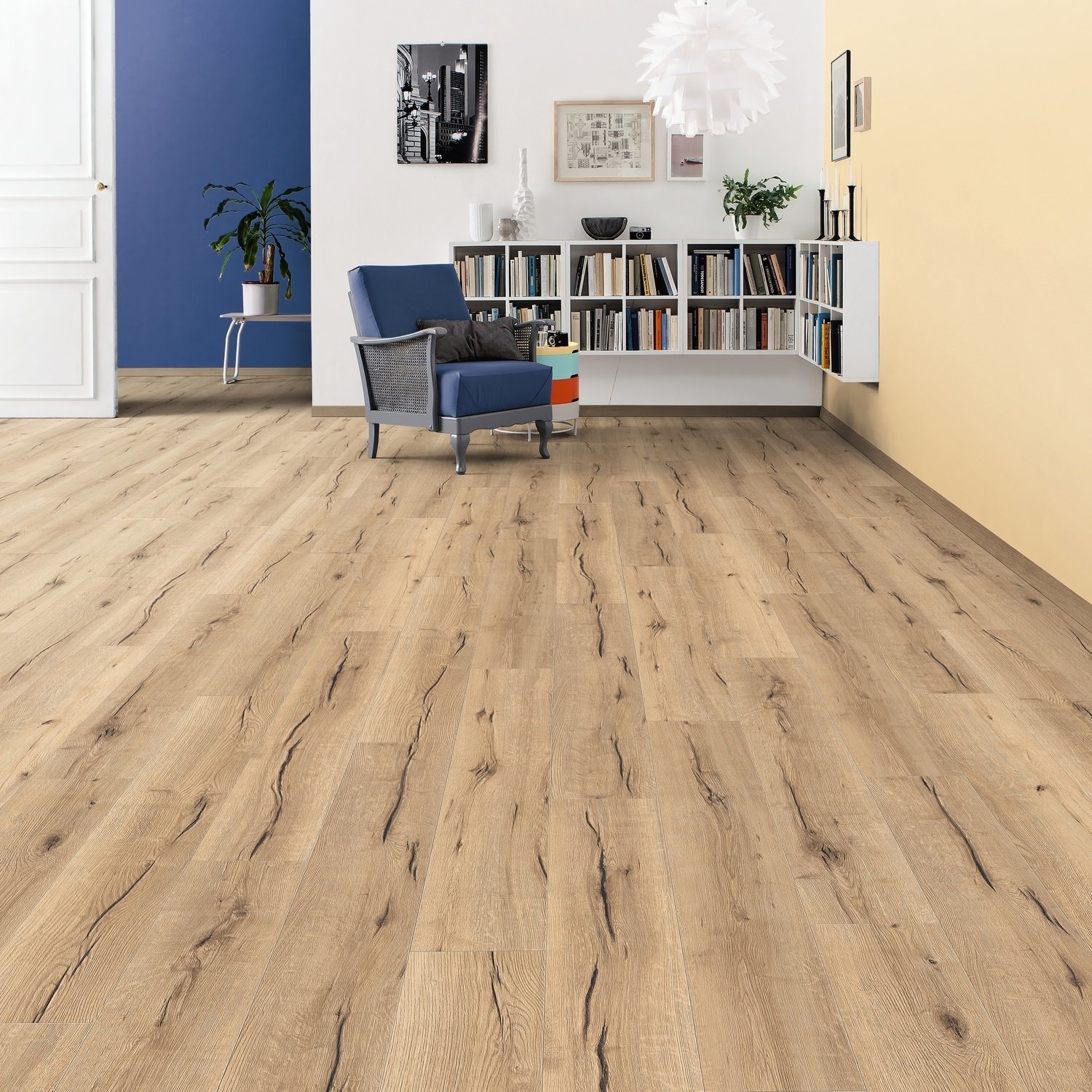 HARO Suelo laminado TRITTY 90 1-lama 4V Roble italica creme* authentic Silent CT Top Connect