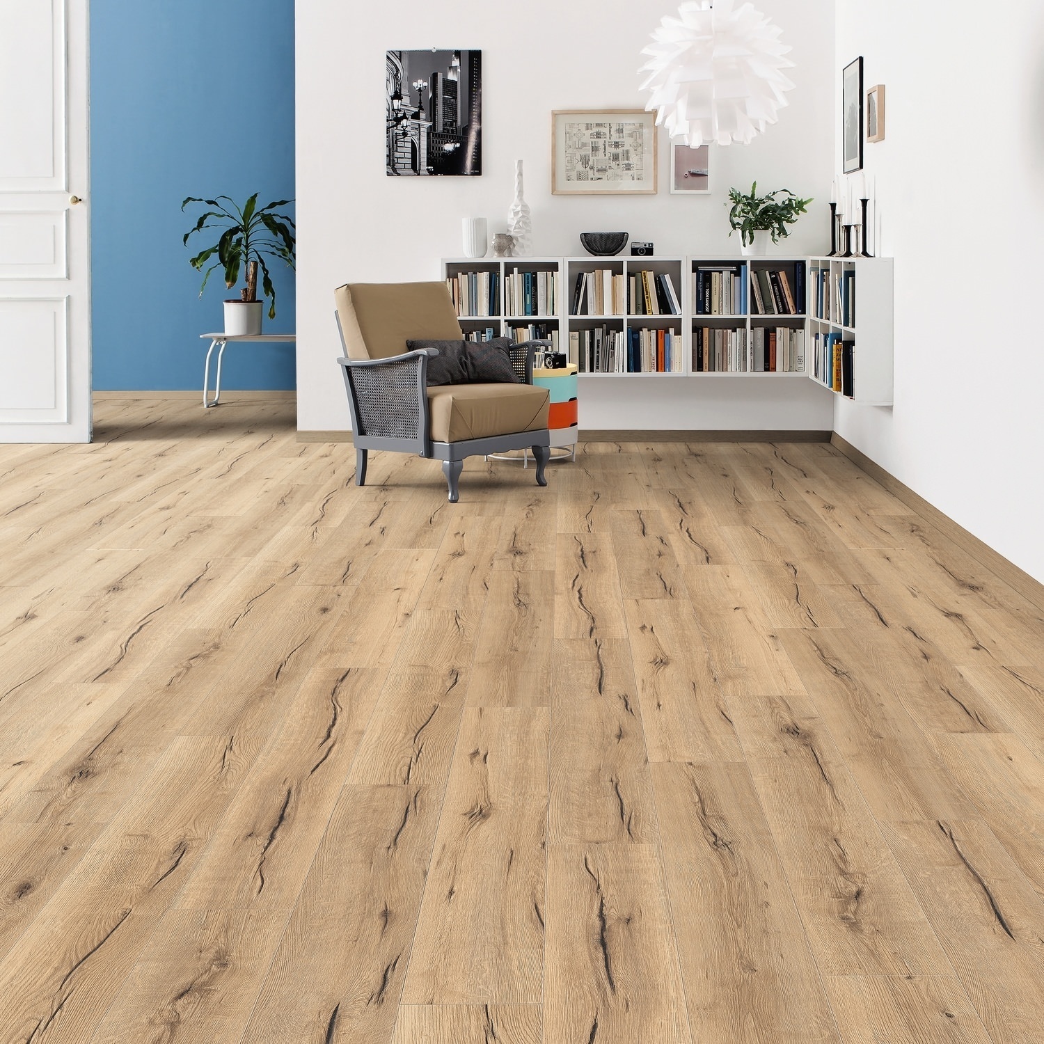 HARO Suelo laminado TRITTY 90 1-lama 4V Roble italica creme* authentic Silent CT Top Connect