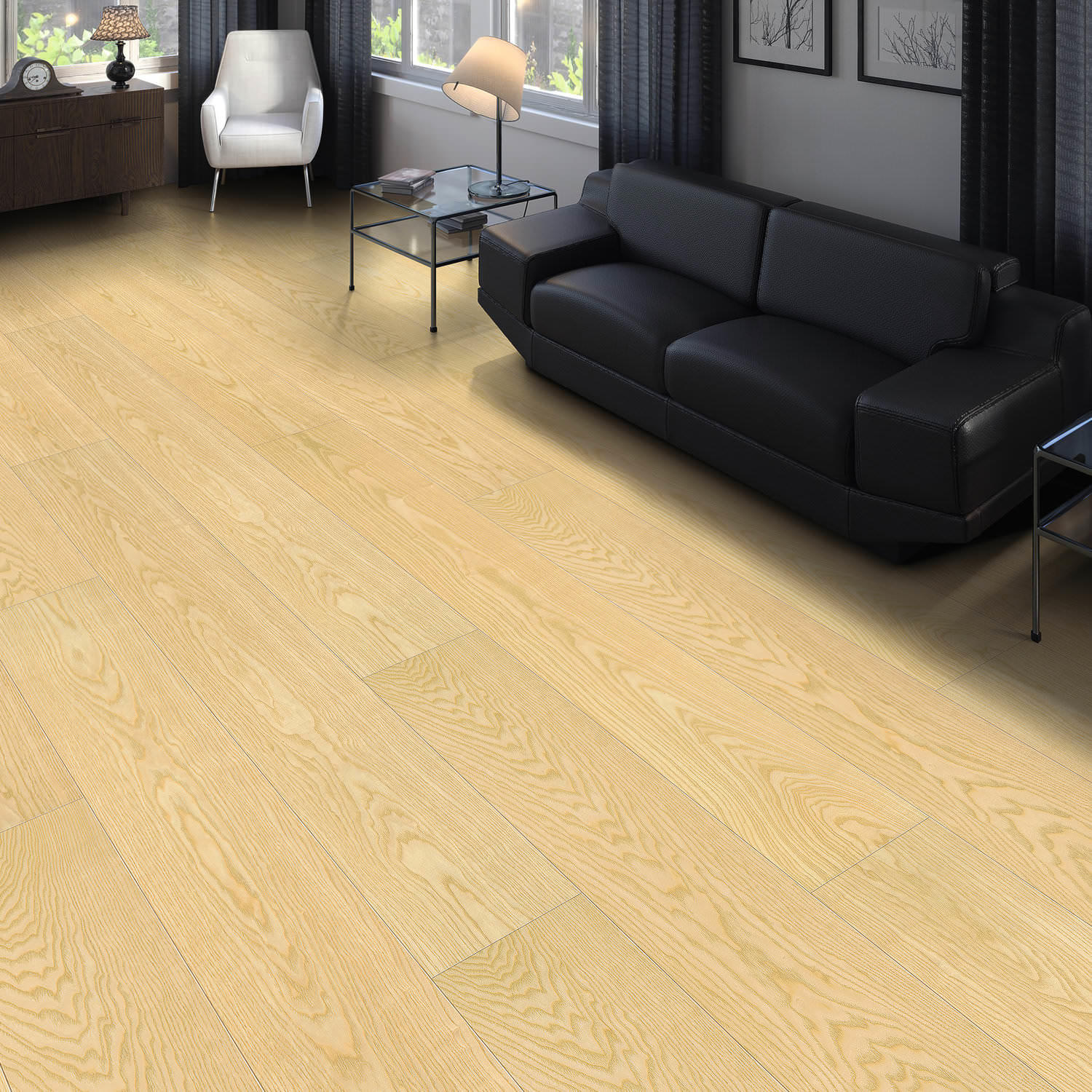 544597 HARO Wood Performance Floor Multivo 1lama 4V Fresno cepillado naturaDur plus Top