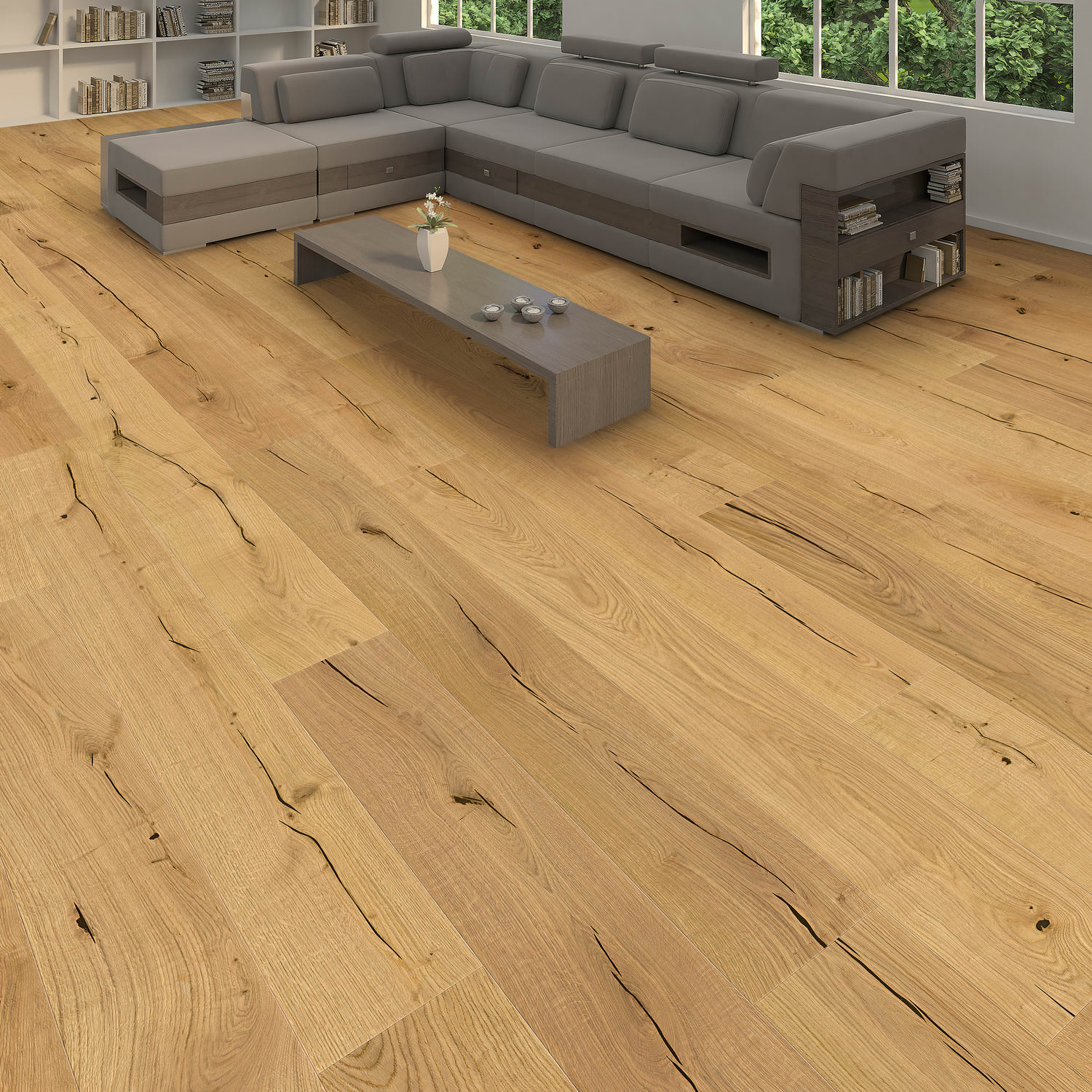 HARO PARQUET 4000 1-lama Plaza 240 4V Roble Alabama cepillado naturaLin plus Top Connect