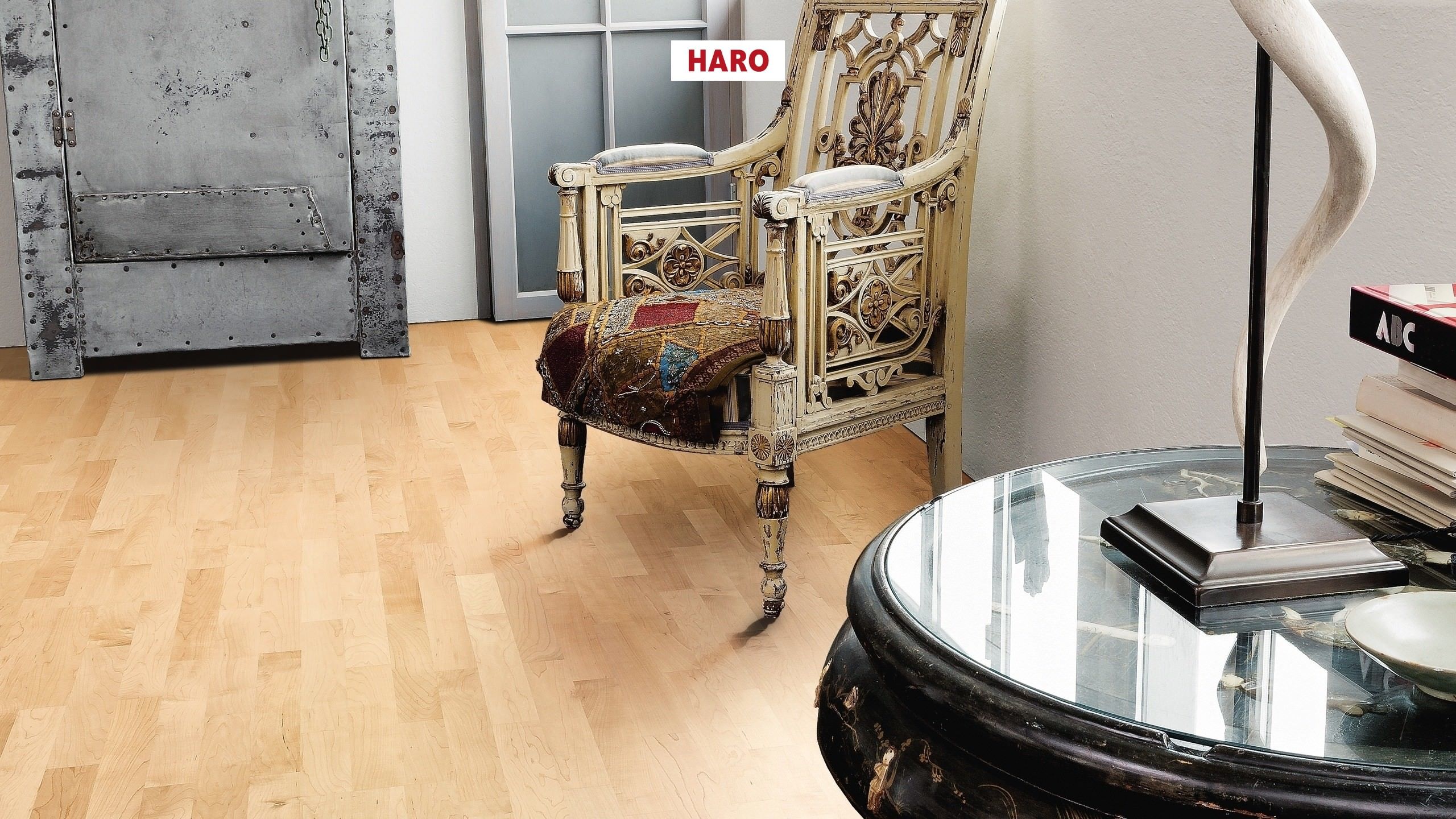 HARO Professional PARQUET 4000 3-lamas Arce canadiense Natur permaDur Top Connect