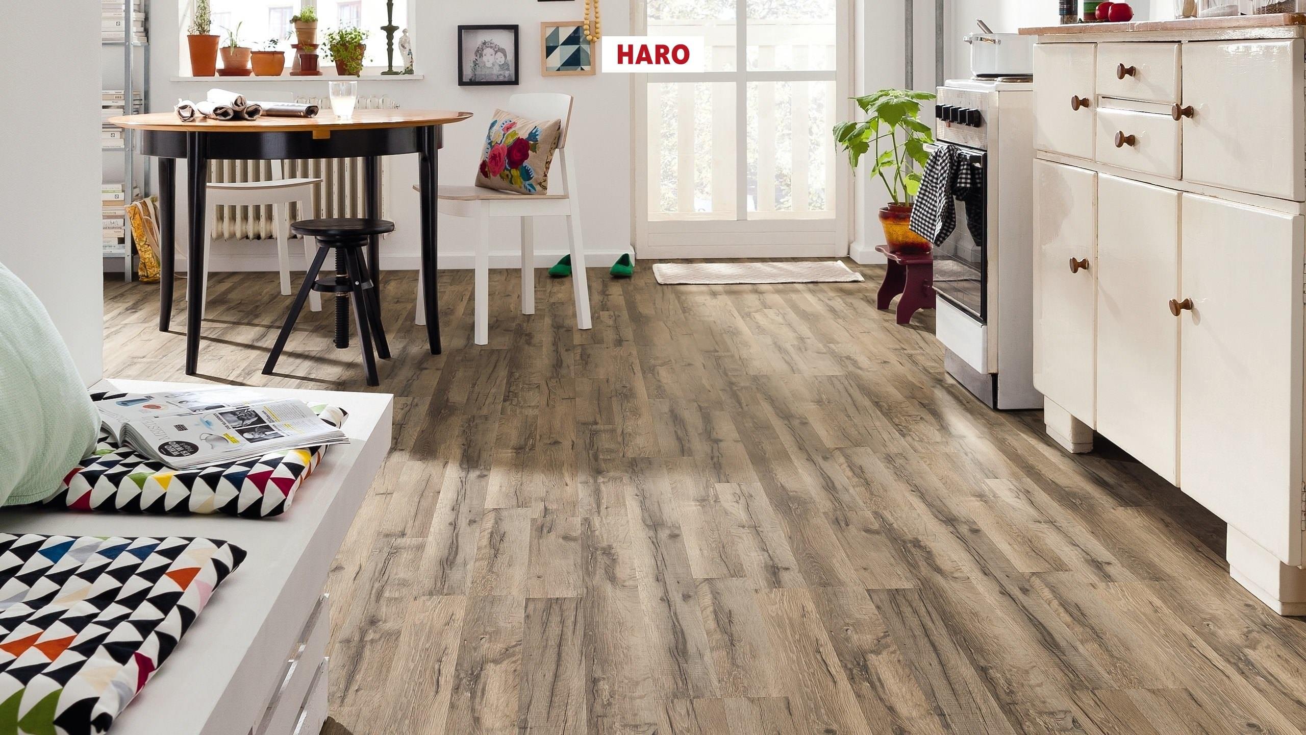 HARO Suelo laminado Edición especial NKL31 2-lamas Roble grafito* cepillado mate Lock Connect plus