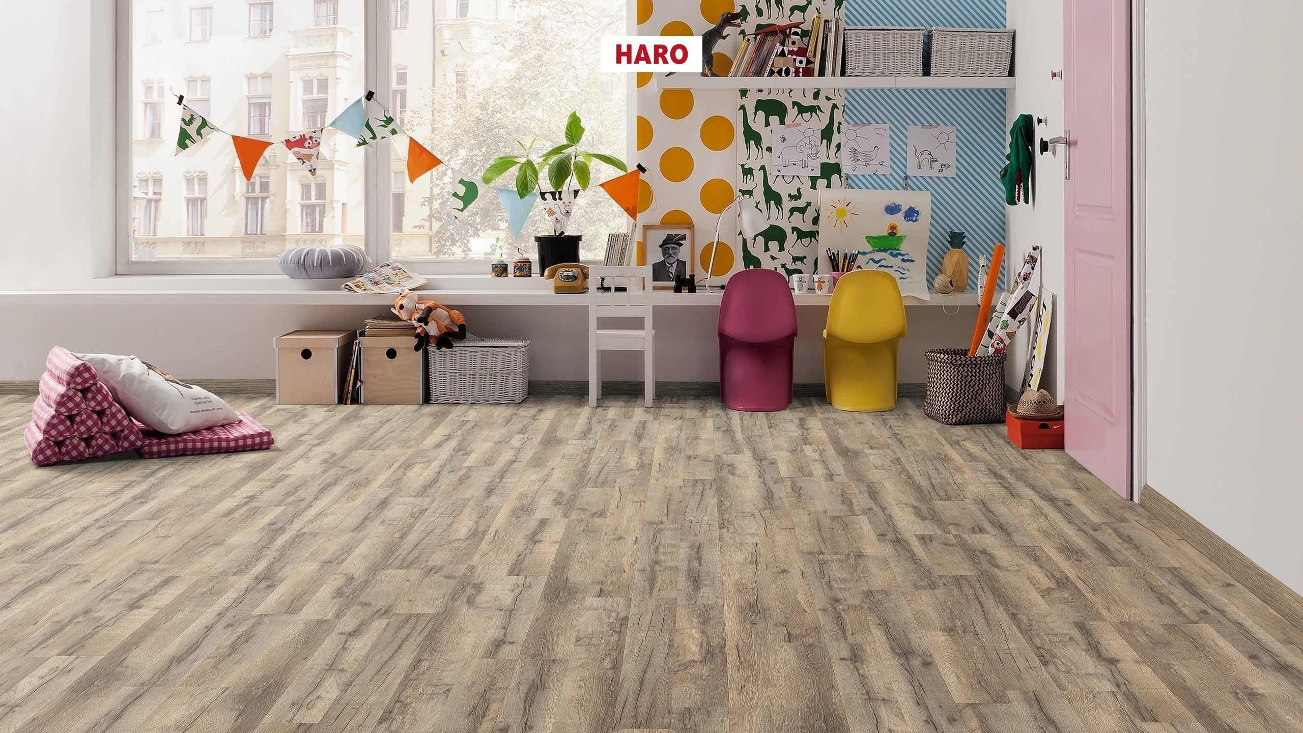 HARO Suelo laminado Edición especial NKL31 2-lamas Roble grafito* cepillado mate Lock Connect plus