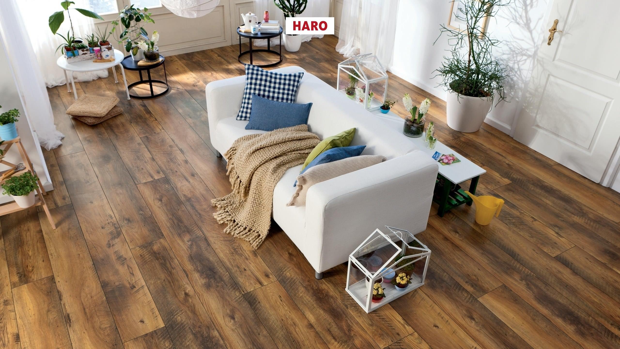 HARO Suelo laminado TRITTY 100 Gran Via 4V Roble Vintage* cepillado mate Silent Pro Top Connect