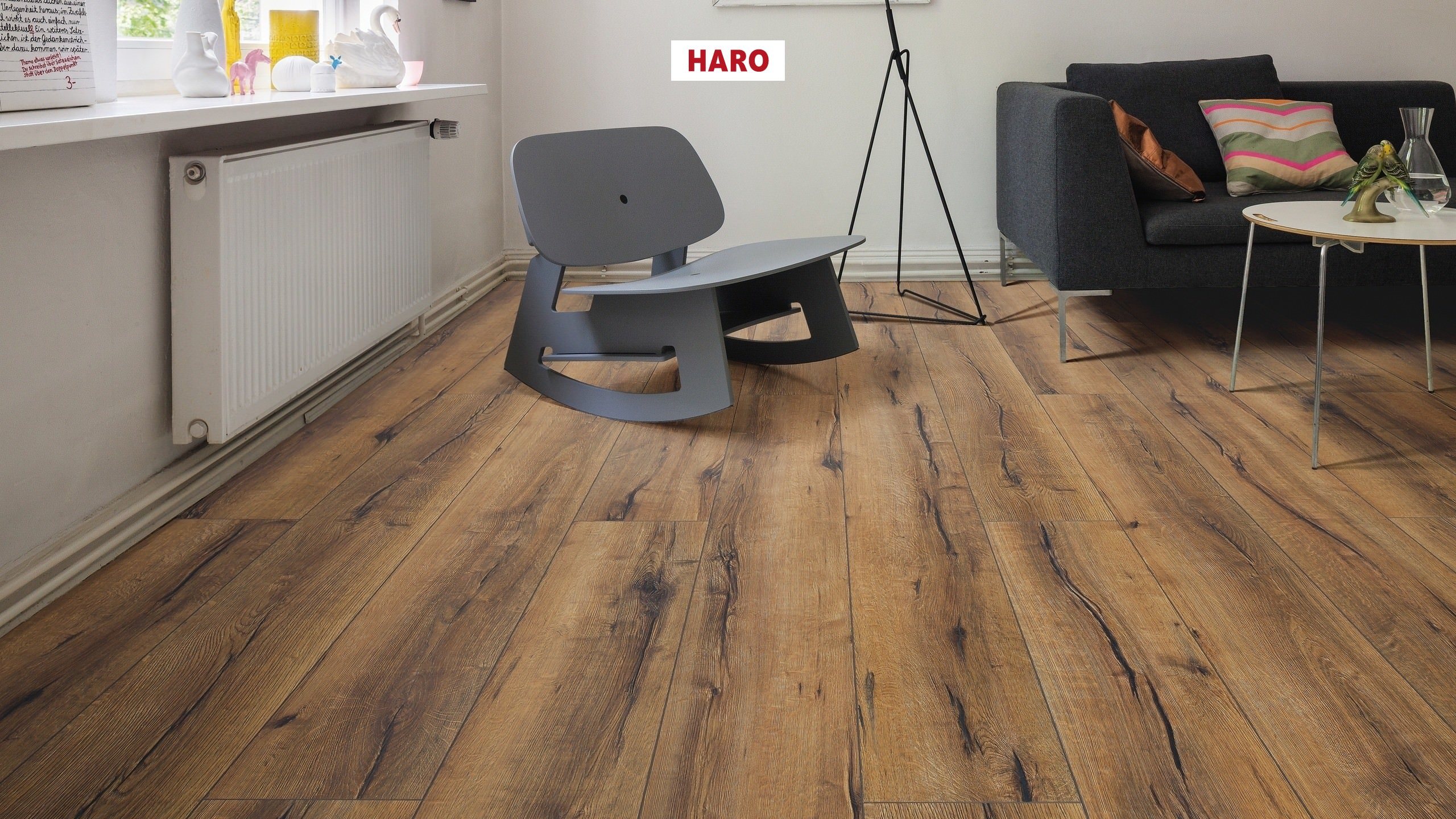 HARO Suelo laminado TRITTY 100 Gran Via 4V Roble italica ahumado* authentic Silent Pro Top Connect