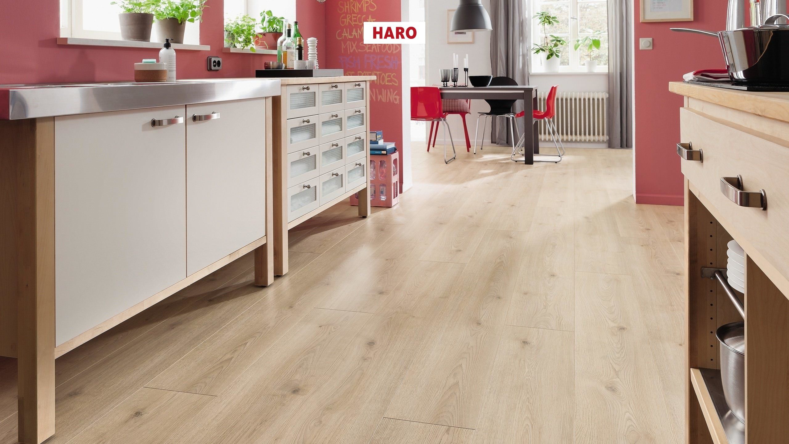 HARO Suelo laminado TRITTY 100 Gran Via 4V Roble Contura gris piedra* authentic Silent Pro Top Connect