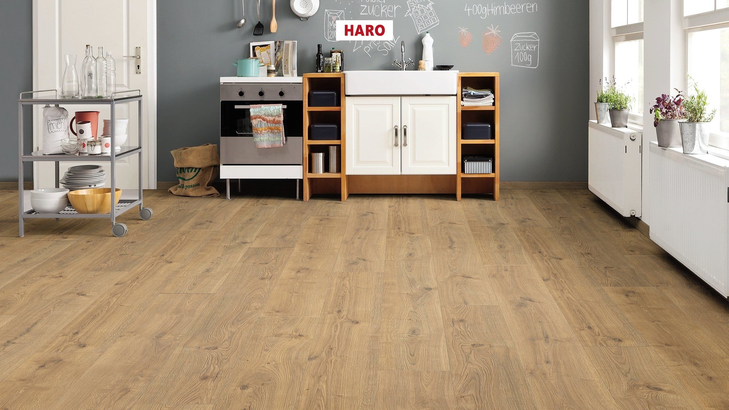 HARO Suelo laminado TRITTY 100 Gran Via 4V Roble Portland natur* authentic Silent Pro Top Connect