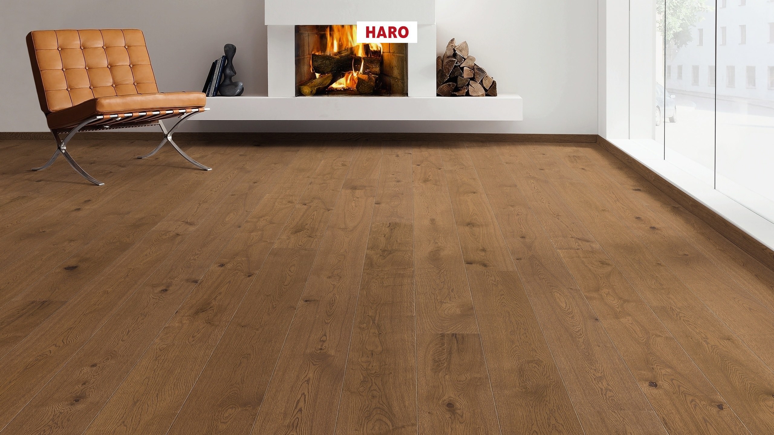 HARO PARQUET 3500 HDF 1-lama 2V Roble marrón moscada Universal cepillado naturaLin plus Top Connect