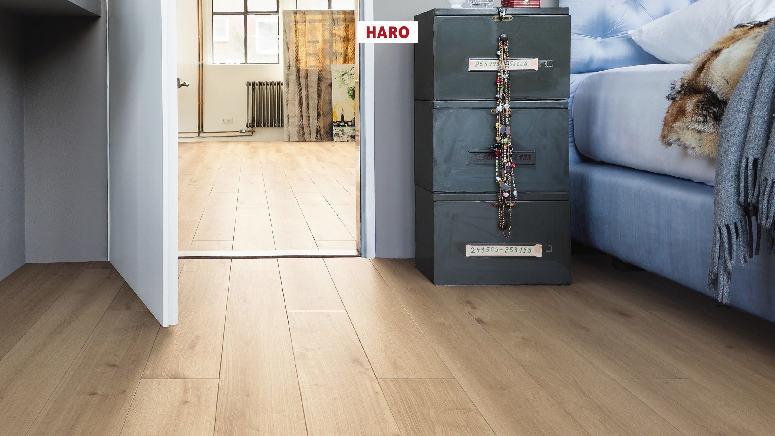 HARO Suelo laminado TRITTY 90 1-lama 4V Roble Melina puro* soft mate Silent Pro Top Connect