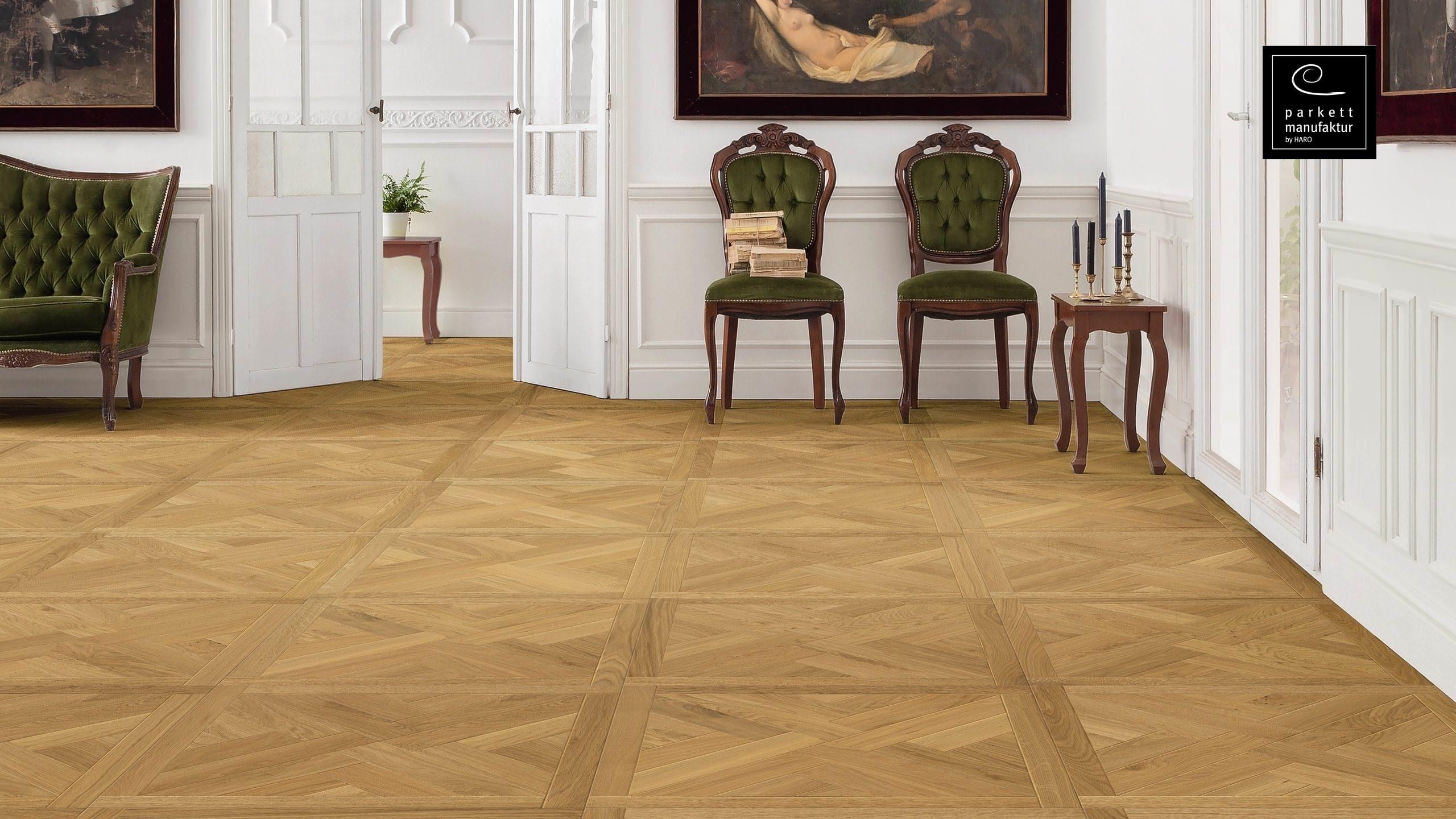 parkettmanufaktur by HARO 18 mm Baldosa St. Andrew 4V Roble oleovera Ranura & lengüeta
